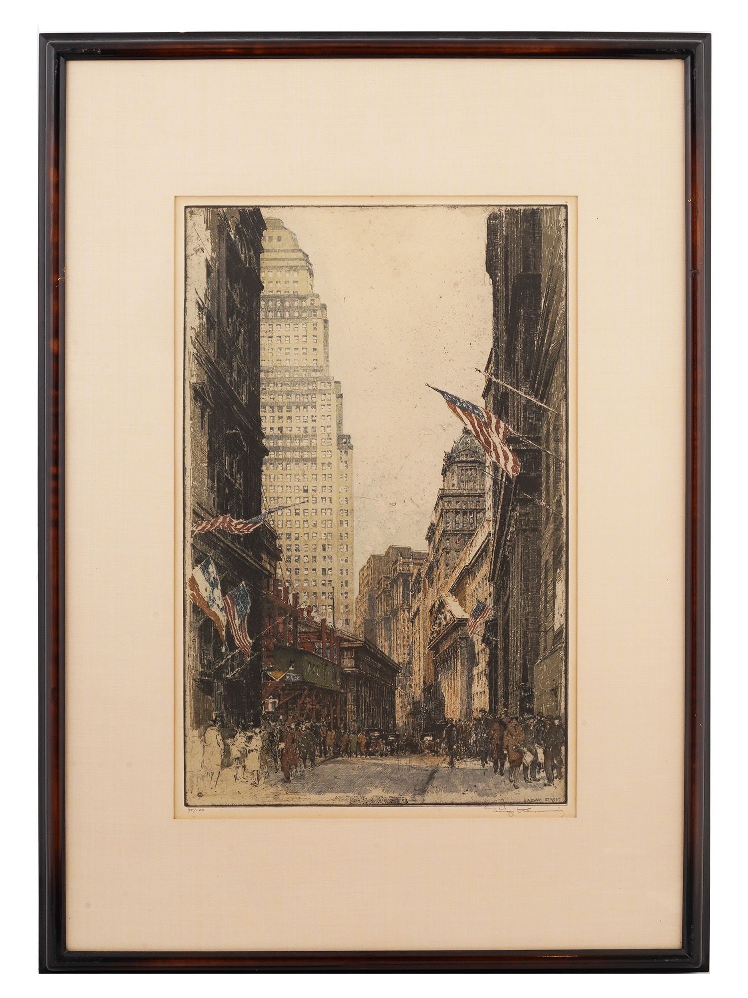 SIGNED ETCHING NASSAU STREET BY LUIGI KASIMIR (1 of 6)