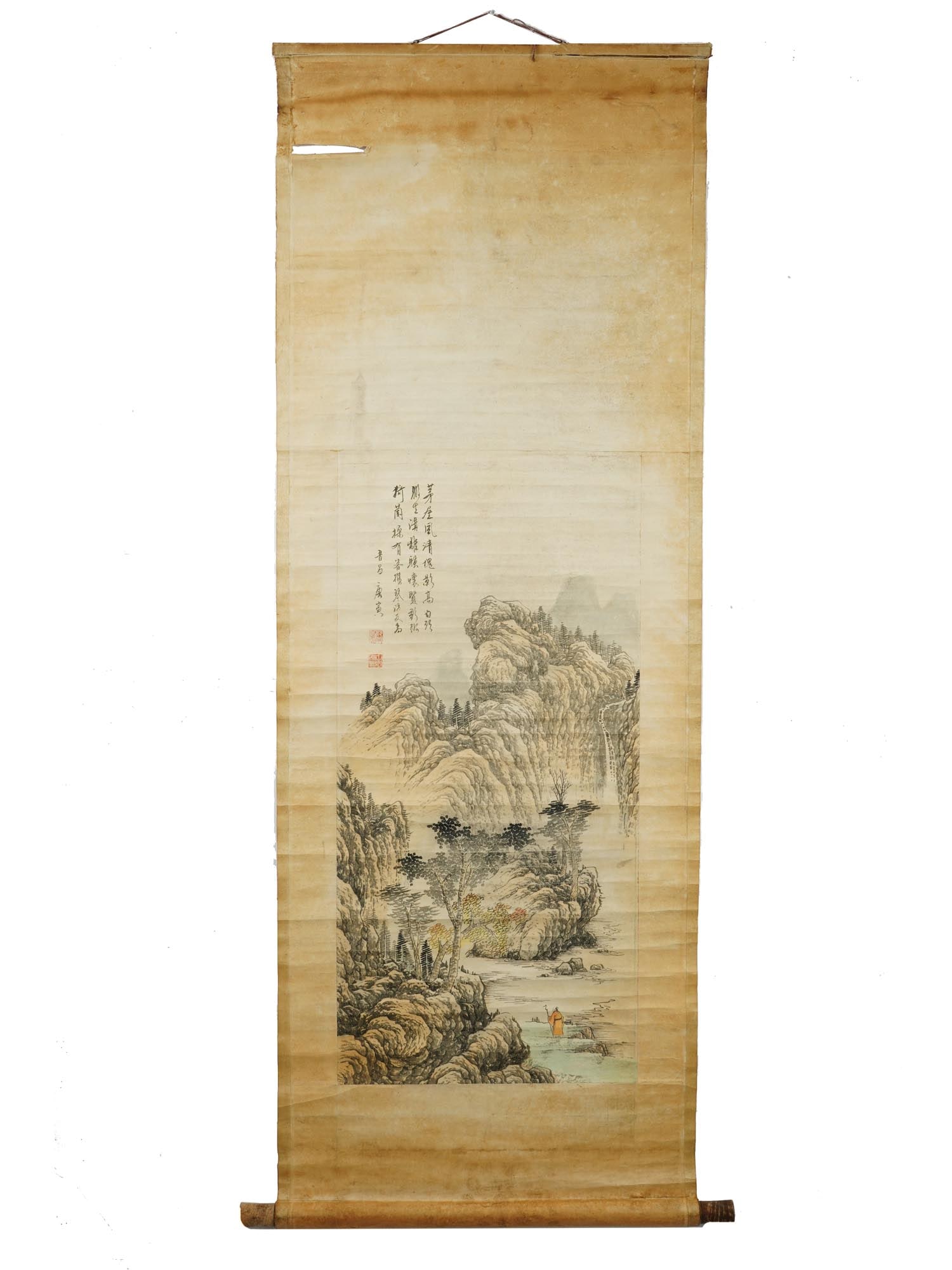 ANTIQUE CHINESE HANGING SCROLL LANDSCAPE PAINTING (1 of 6)