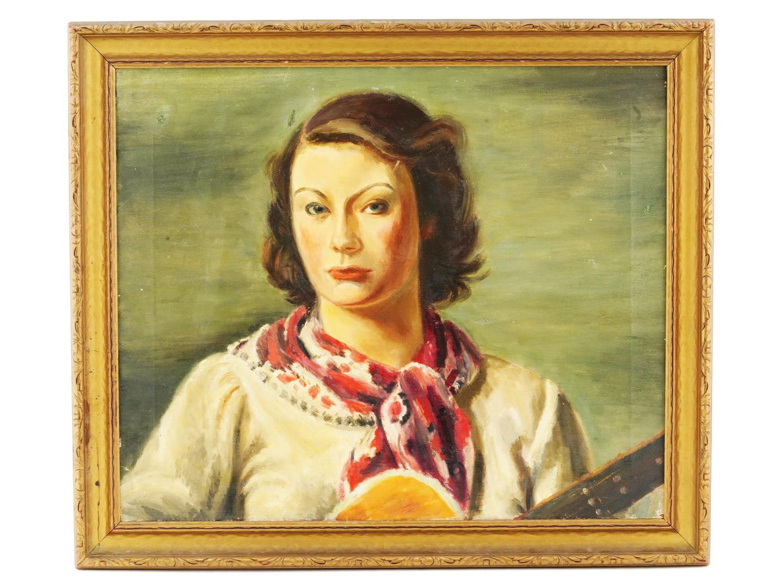 ATTR TO EUGENE SPEICHER FEMALE PORTRAIT PAINTING (1 of 8)