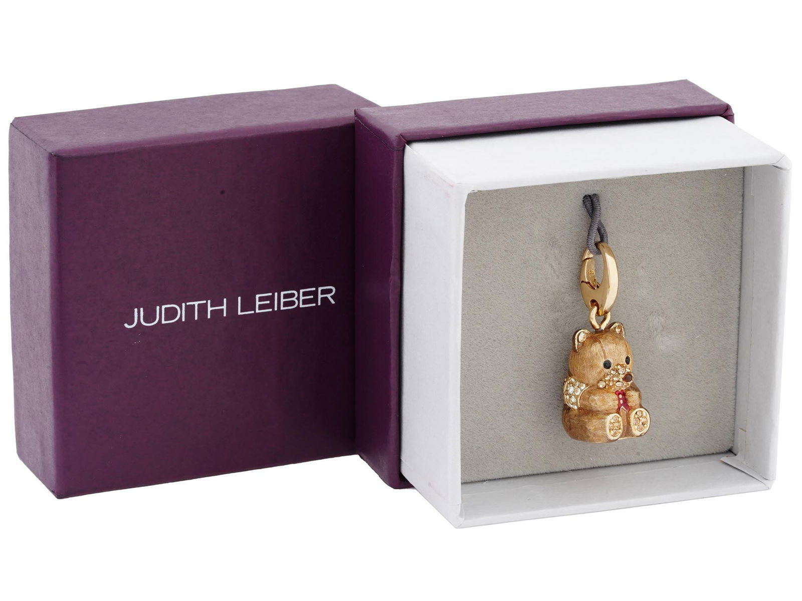 JUDITH LEIBER GILT STERLING TEDDY BEAR CHARM IOB (1 of 8)