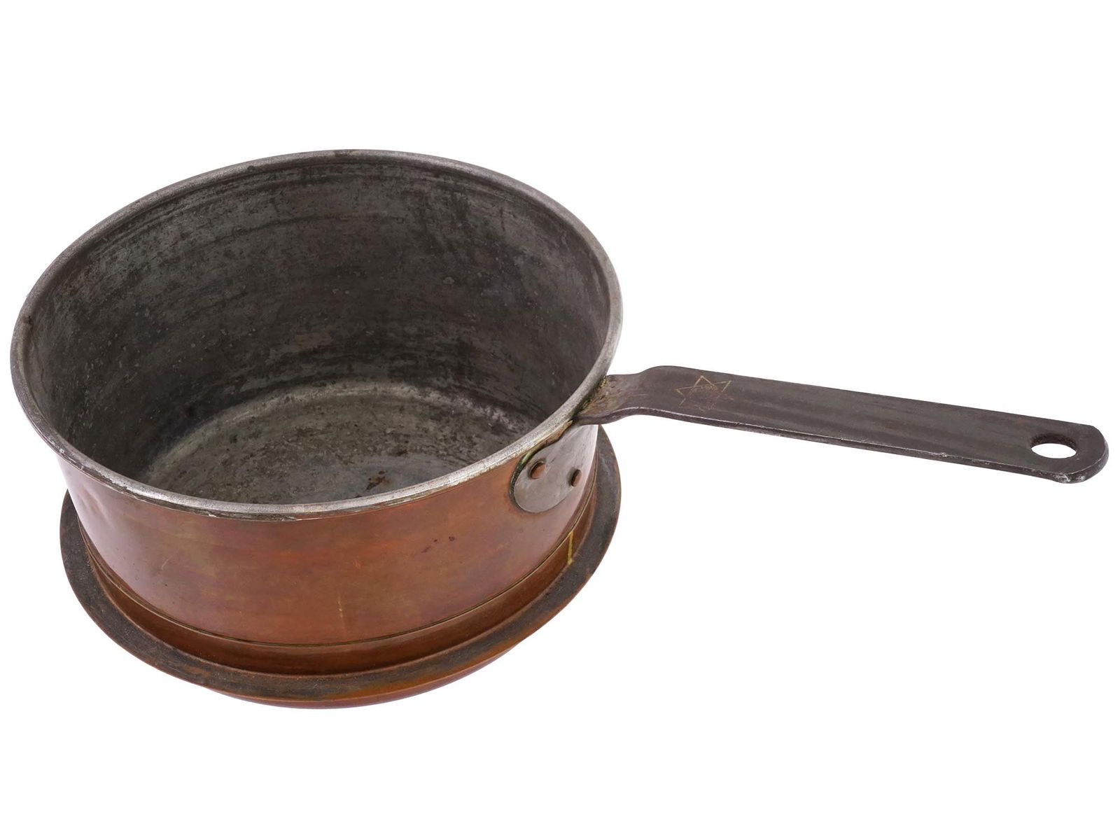 VINTAGE JEWISH COPPER POT WITH HANDLE (1 of 5)