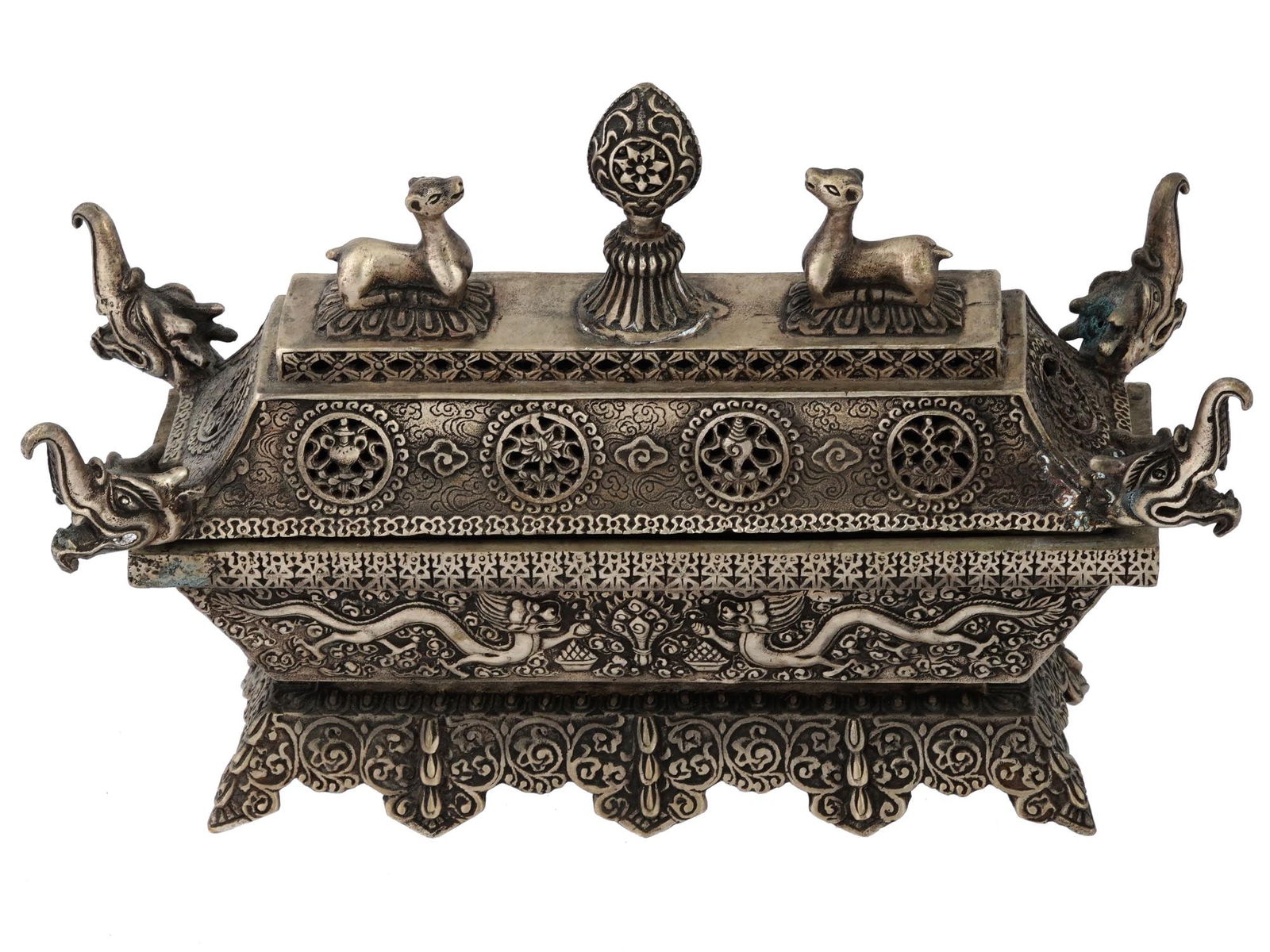 ANTIQUE CHINESE QING BRONZE INCENSE BURNER CENSER (1 of 7)