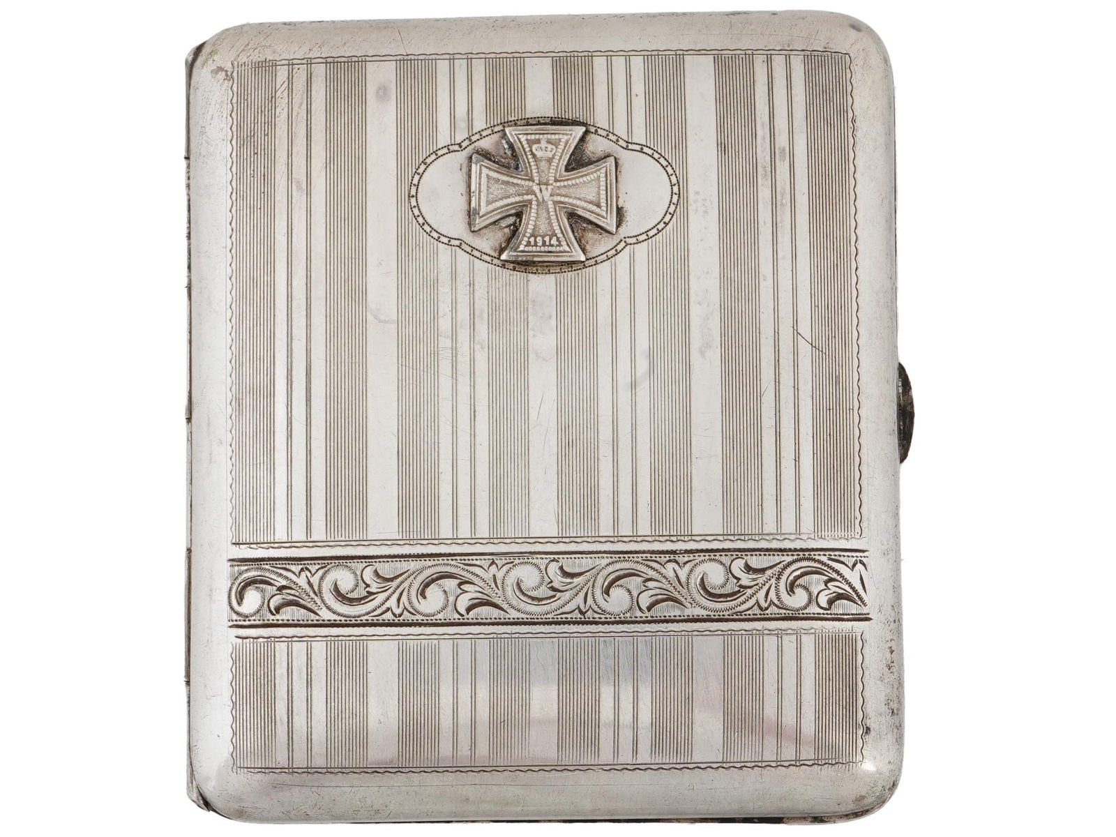 WWI GERMAN SILVER AND GOLD PLATED CIGARETTE CASE (1 of 8)