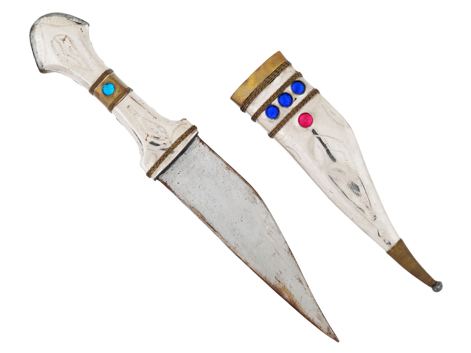 ANTIQUE BEDOUIN SHIBRIYA DAGGER WITH SHEATH (1 of 4)
