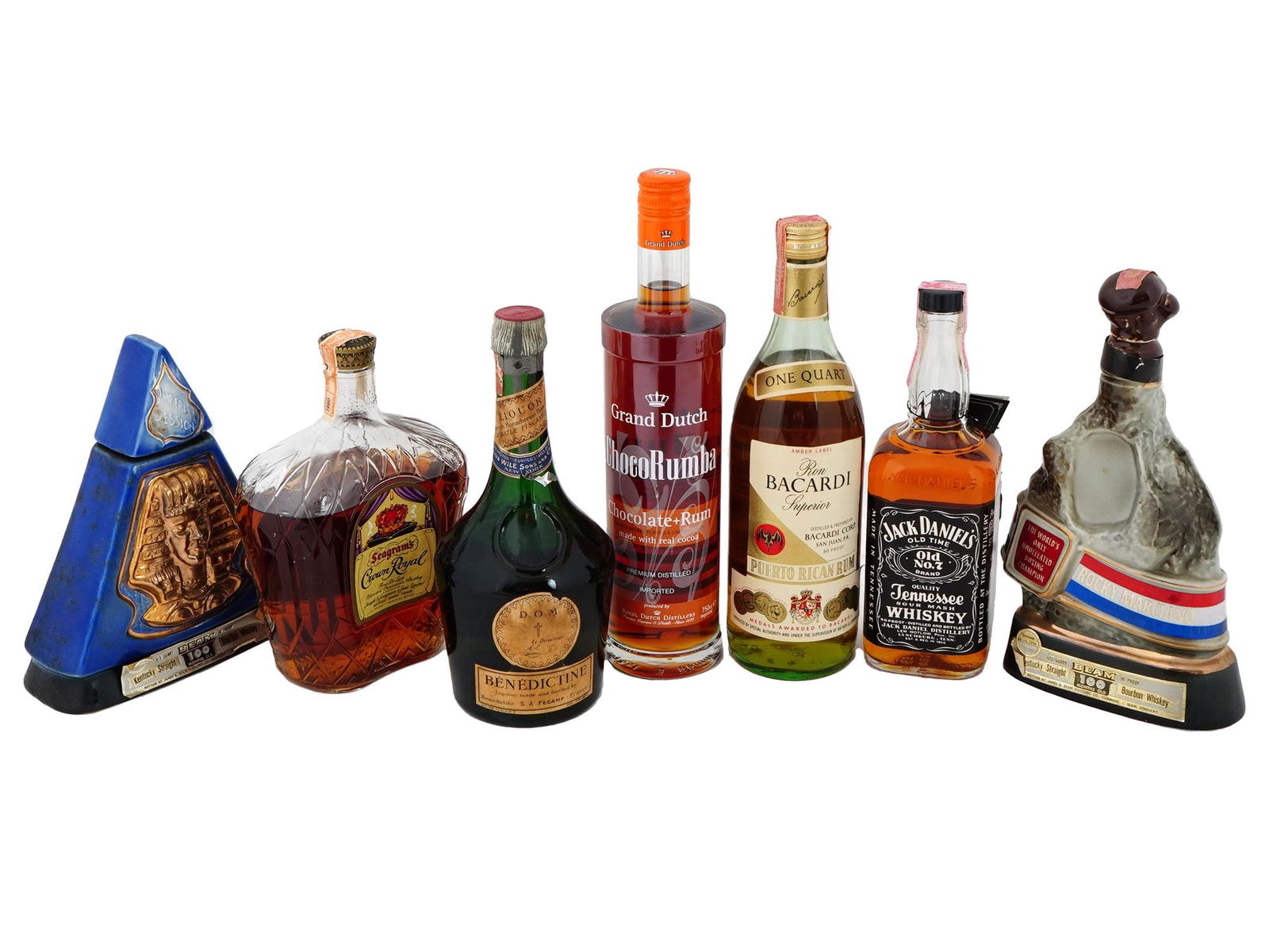 COLLECTION OF ALCOHOL DRINKS IN VINTAGE BOTTLES (1 of 8)