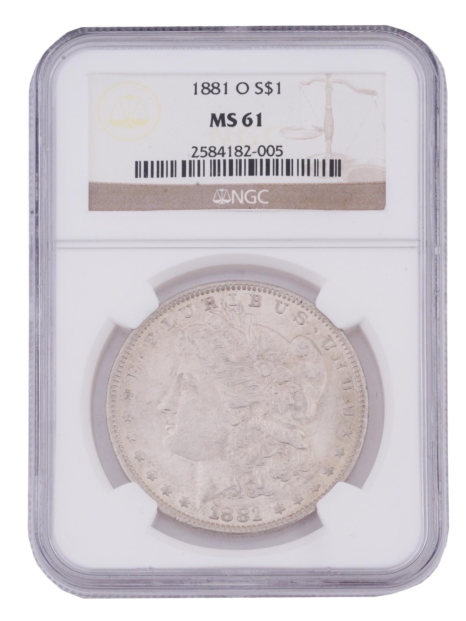 ANTIQUE 1881 AMERICAN MORGAN SILVER DOLLAR COIN (1 of 6)