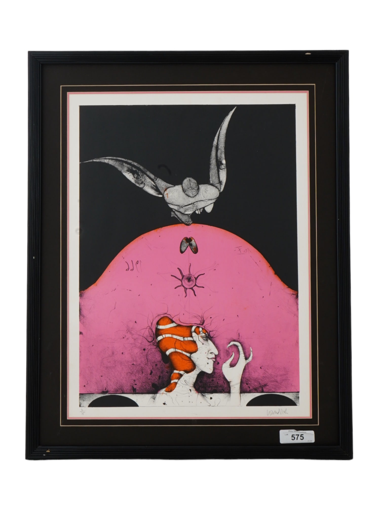 NEO SURREAL GERMAN LITHOGRAPH BY PAUL WUNDERLICH: Paul Wunderlich, German, 1927 to 2010, color lithograph on paper, Come, My Angel, 1966. Signed in pencil, lower right. Numbered in pencil, 3 of 75, lower left. Framed. Provenance: Philip Weiss Auction