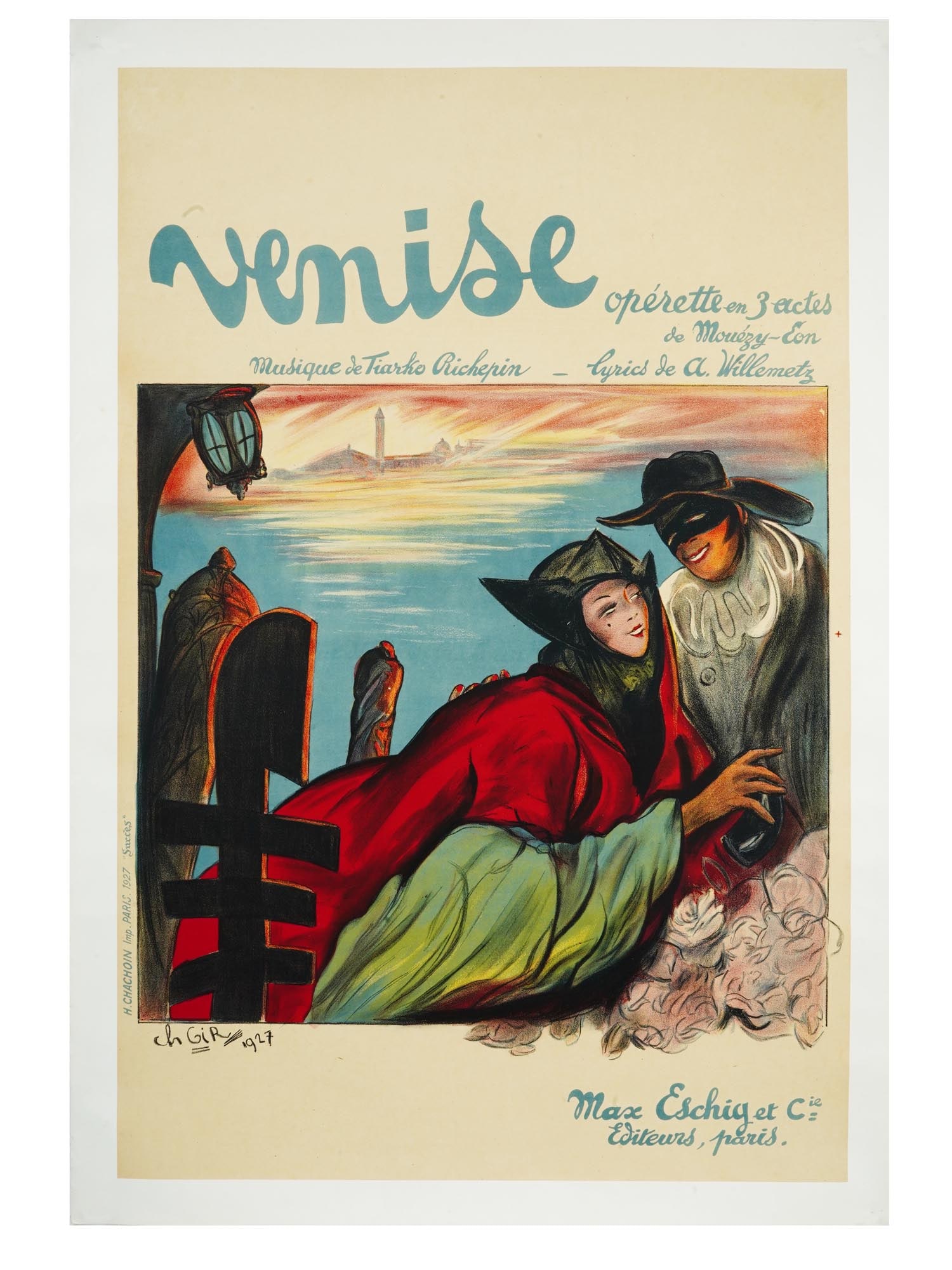 ART DECO OPERETTA VENICE POSTER BY CHARLES GIR (1 of 6)