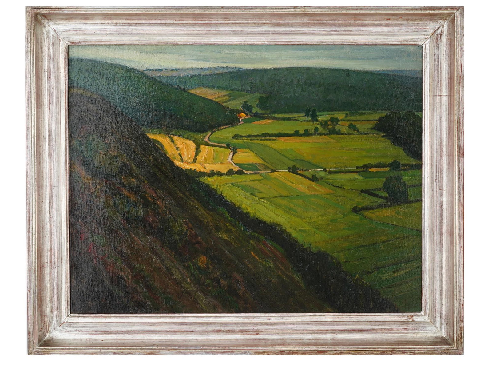 BELGIAN LANDSCAPE OIL PAINTING BY EVARISTE DE BUCK: Evariste Gustave De Buck, Belgian, 1892 to 1974, oil painting on canvas, Har sur Lesse, 1938, depicting a landscape. Signed, titled, and dated, lower left. Framed. Shapiro Auctions, Mamaroneck, NY, Un