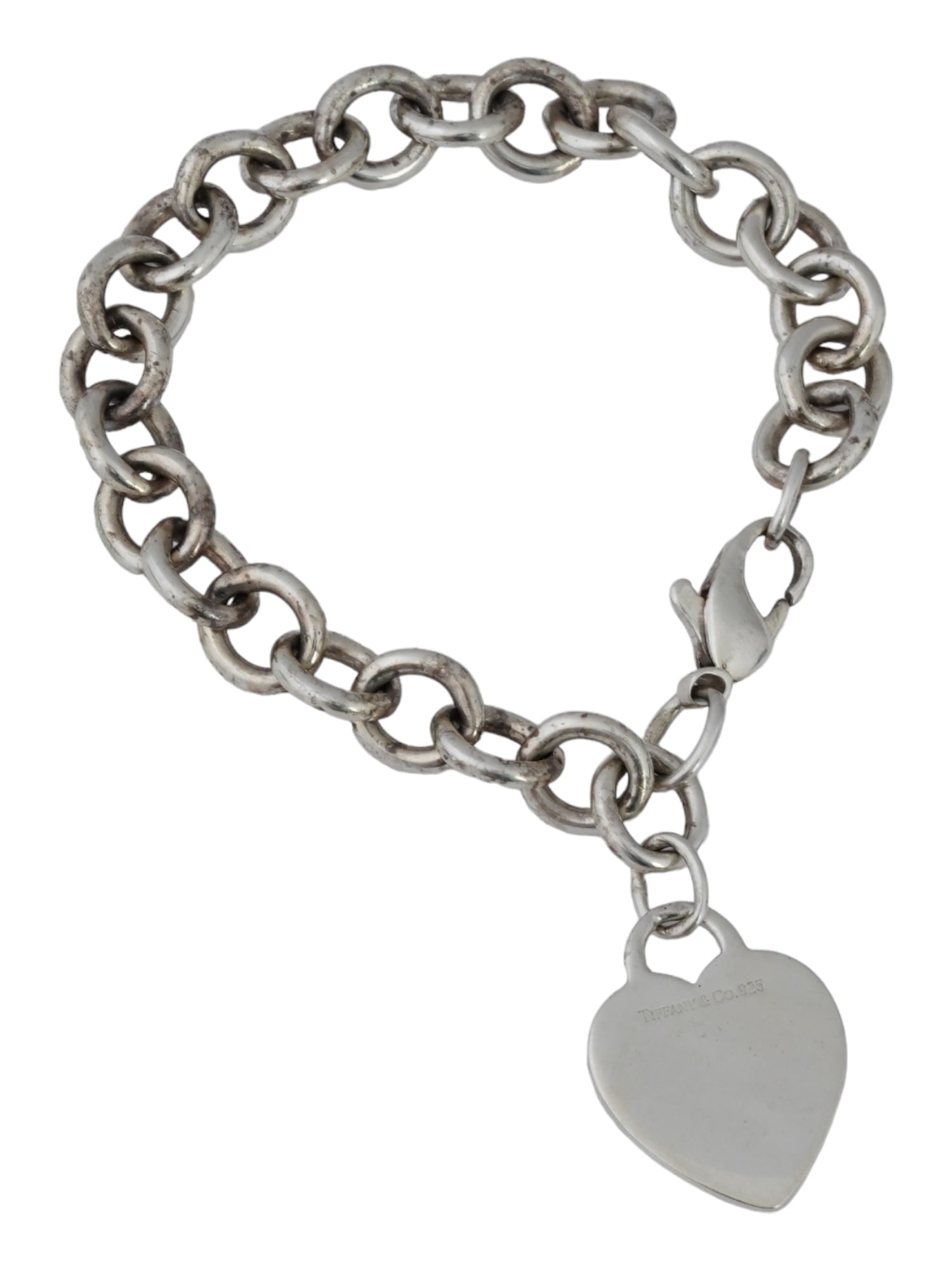 TIFFANY CO SILVER CHAIN BRACELET WITH HEART CHARM (1 of 6)