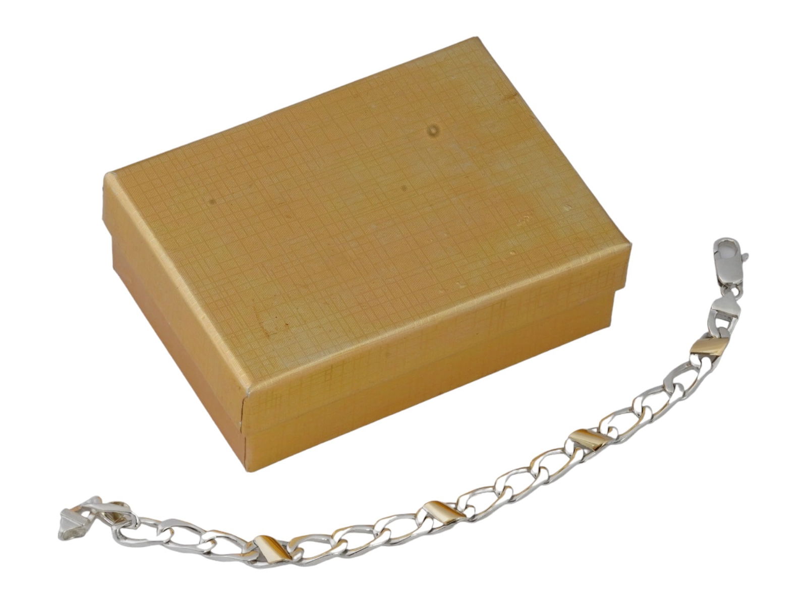 VINTAGE TIFFANY SILVER AND 750 GOLD CHAIN BRACELET (1 of 7)