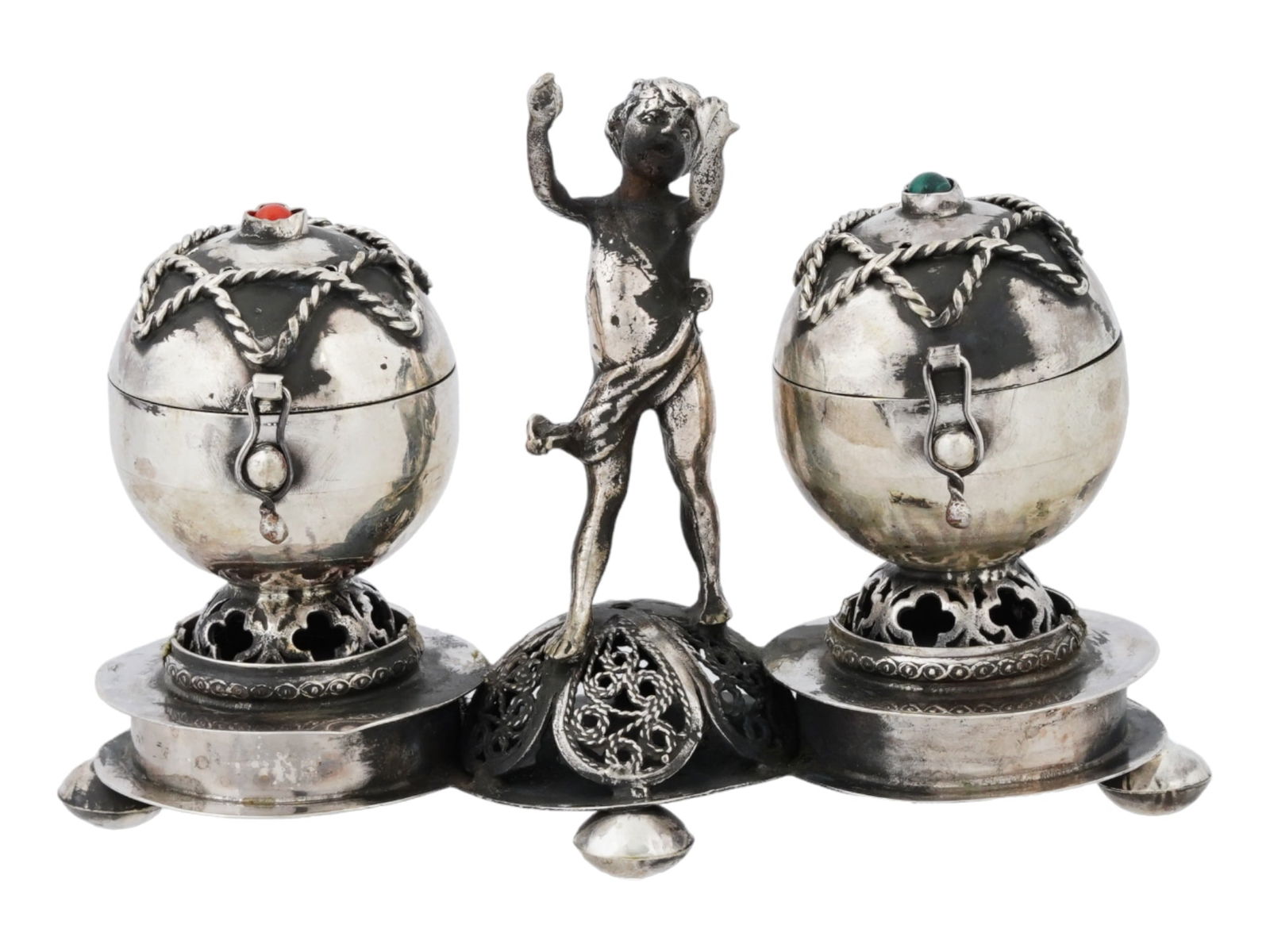 RUSSIAN JUDAICA SILVER FILIGREE SCENT BOX SET (1 of 12)