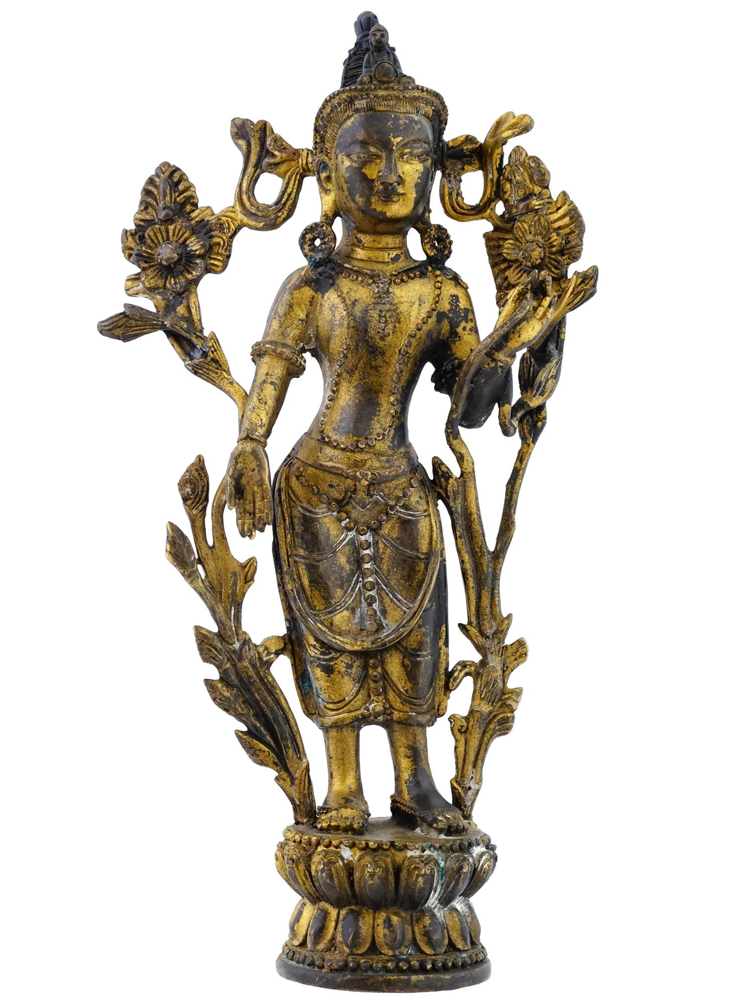 ANTIQUE ASIAN BRONZE SCULPTURE TARA BODHISATTVA (1 of 11)