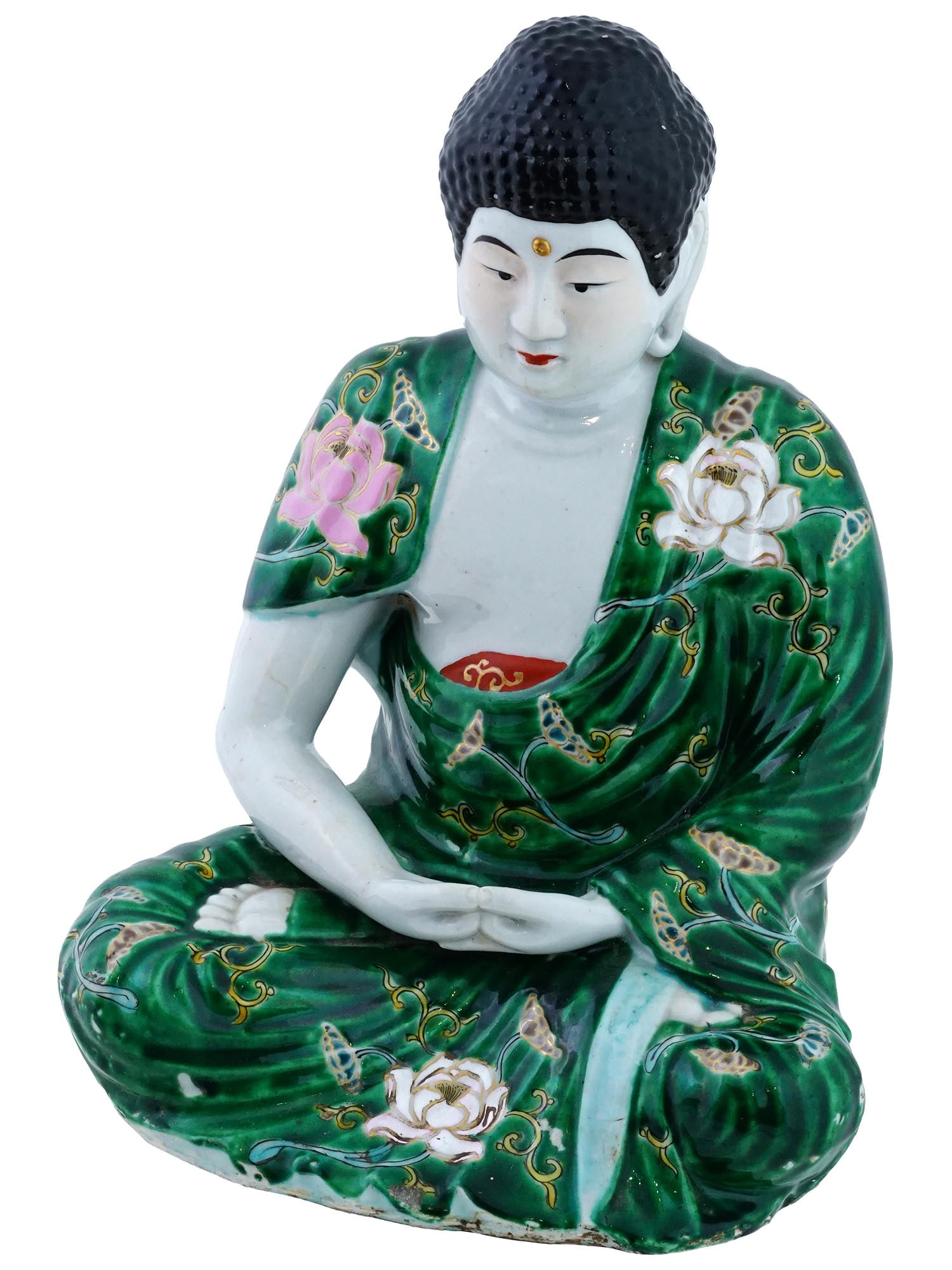 ANTIQUE JAPANESE MEIJI PORCELAIN BUDDHA C 1900 (1 of 10)