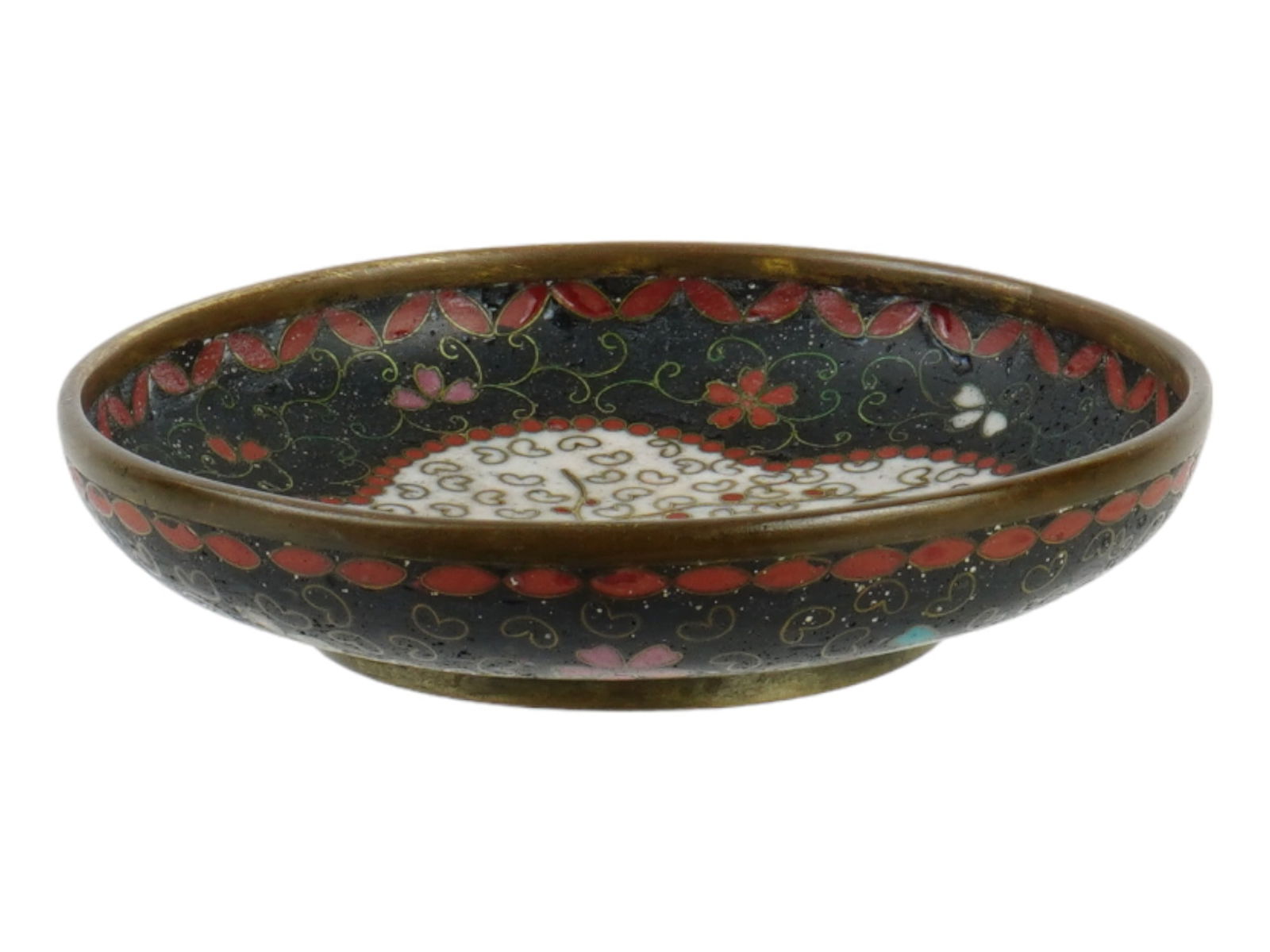 ANTIQUE JAPANESE EARLY MEIJI ERA CLOISONNE PLATE (1 of 4)