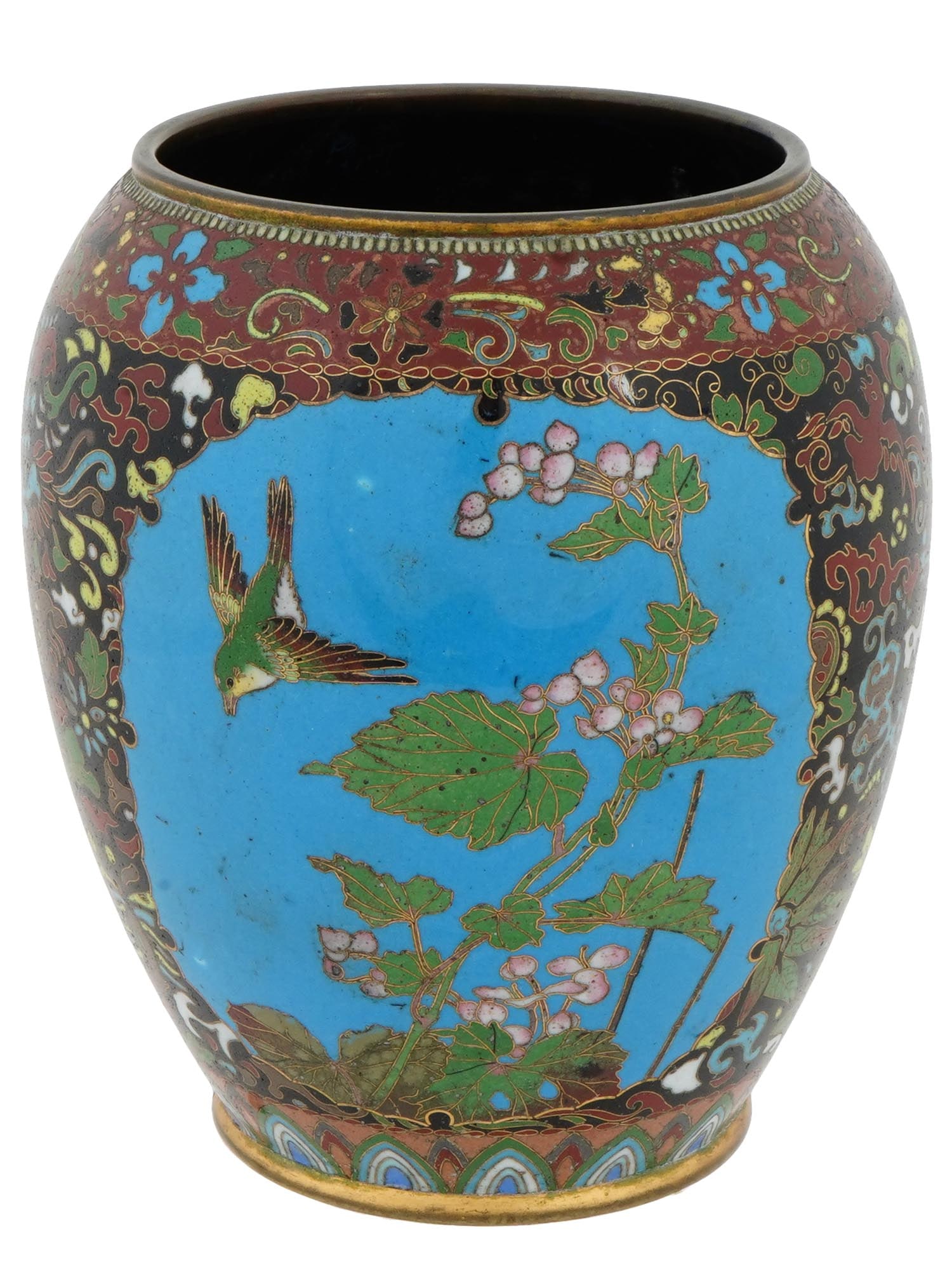 ANTIQUE JAPANESE MEIJI GOLD WIRE CLOISONNE VASE (1 of 6)