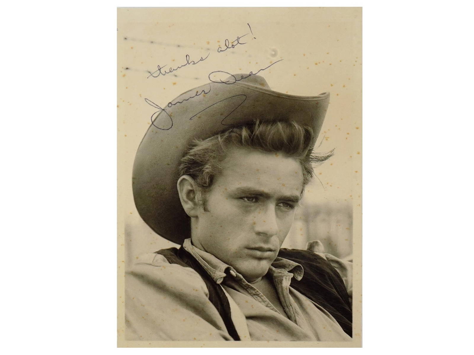 Original Portrait Photo Signed By Actor James Dean Auction