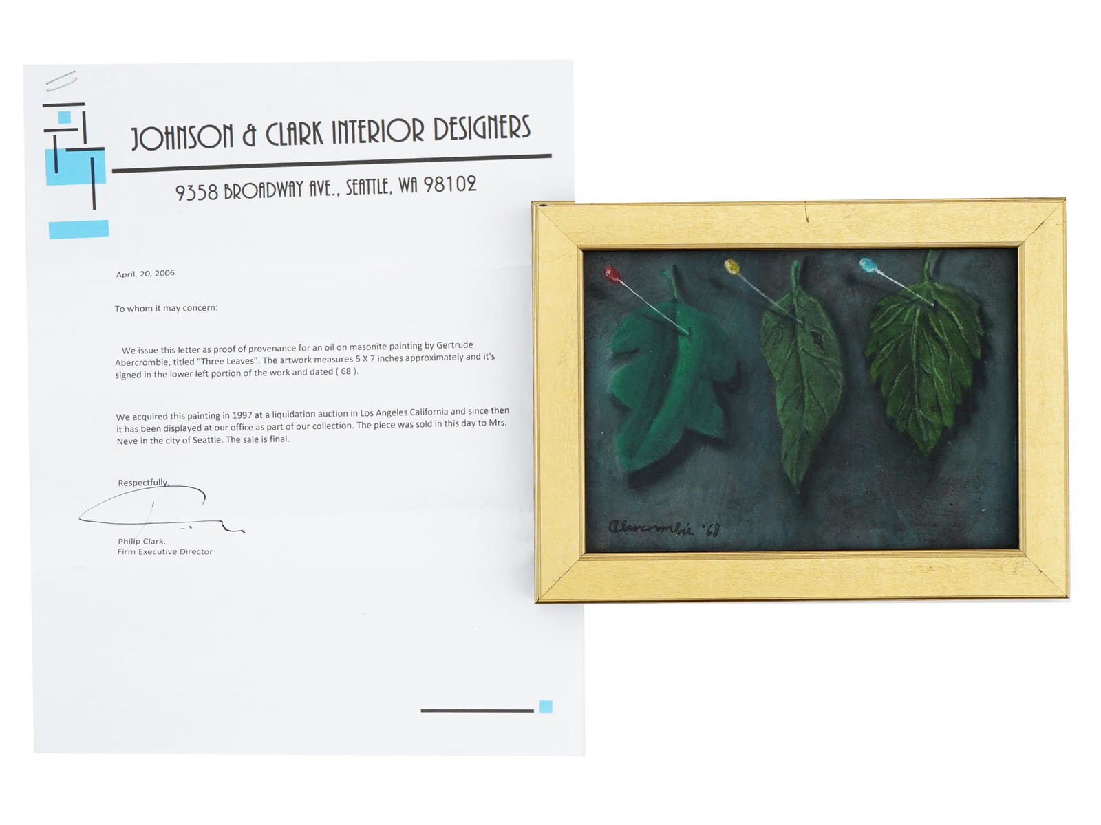 AMERICAN LEAVES OIL PAINTING BY GERTRUDE ABERCROMBIE (1 of 6)