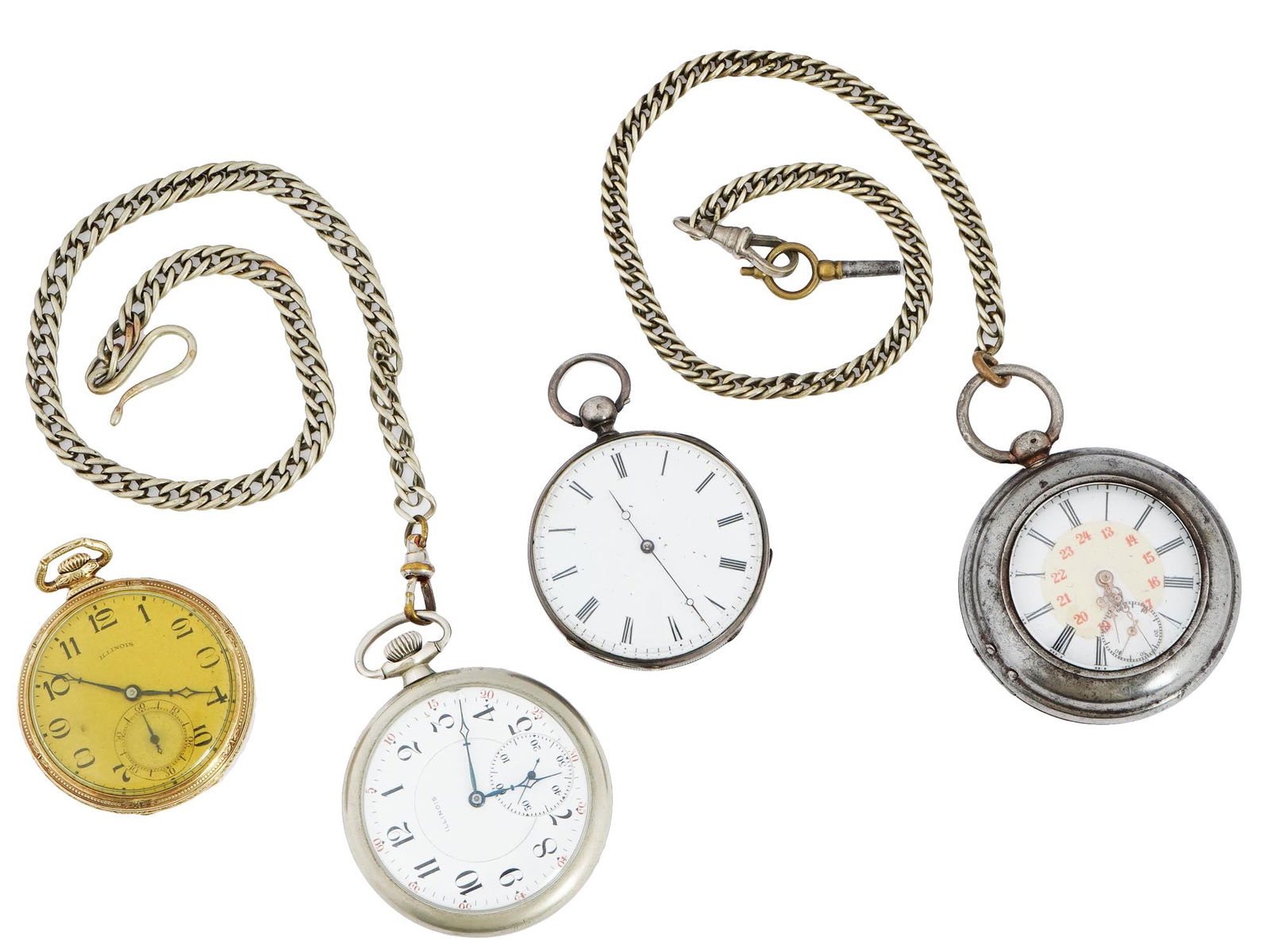 COLLECTION OF ANTIQUE POCKET WATCHES IN SILVER CASES (1 of 12)