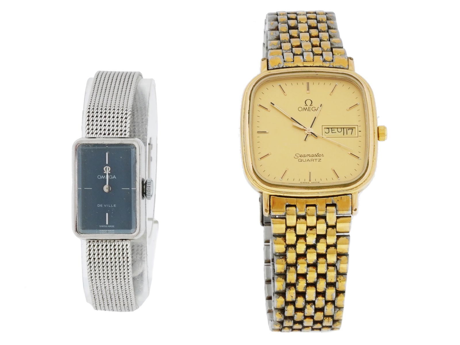 VINTAGE OMEGA SEAMASTER QUARTZ AND DE VILLE WRISTWATCHS (1 of 10)