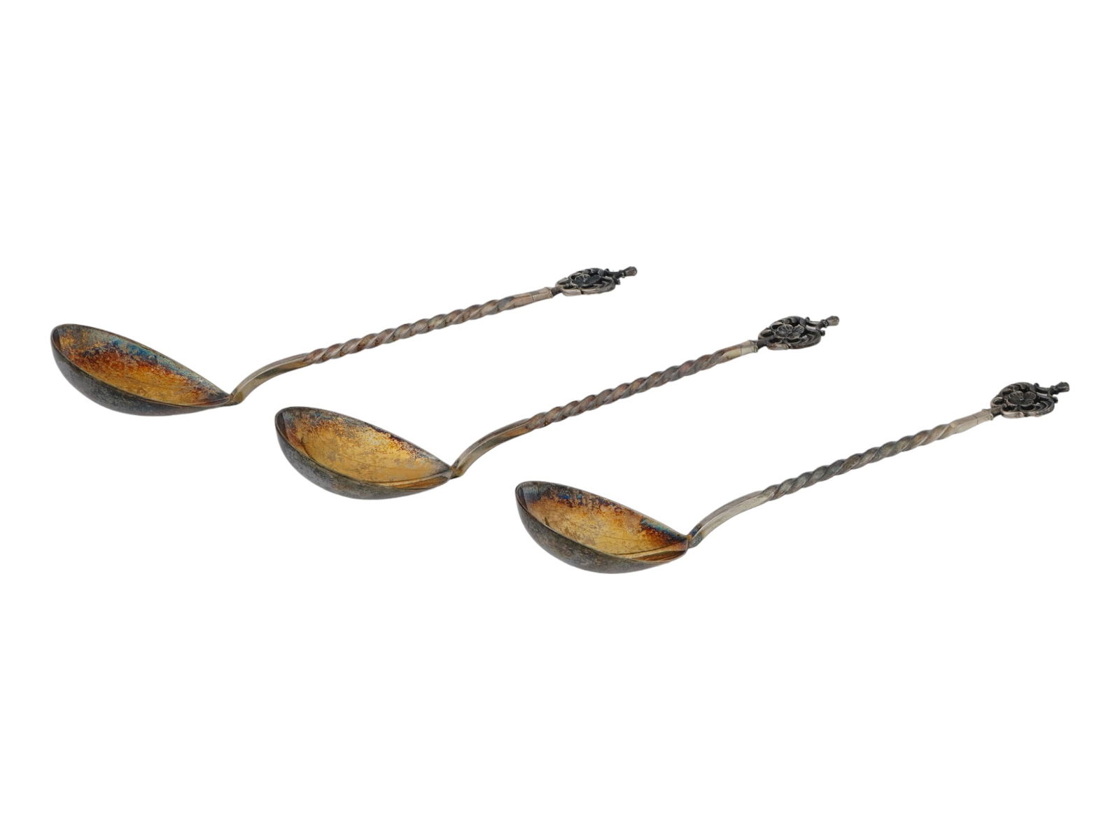 ESTONIAN SOVIET ERA SILVER TABLE SPOONS SET (1 of 8)