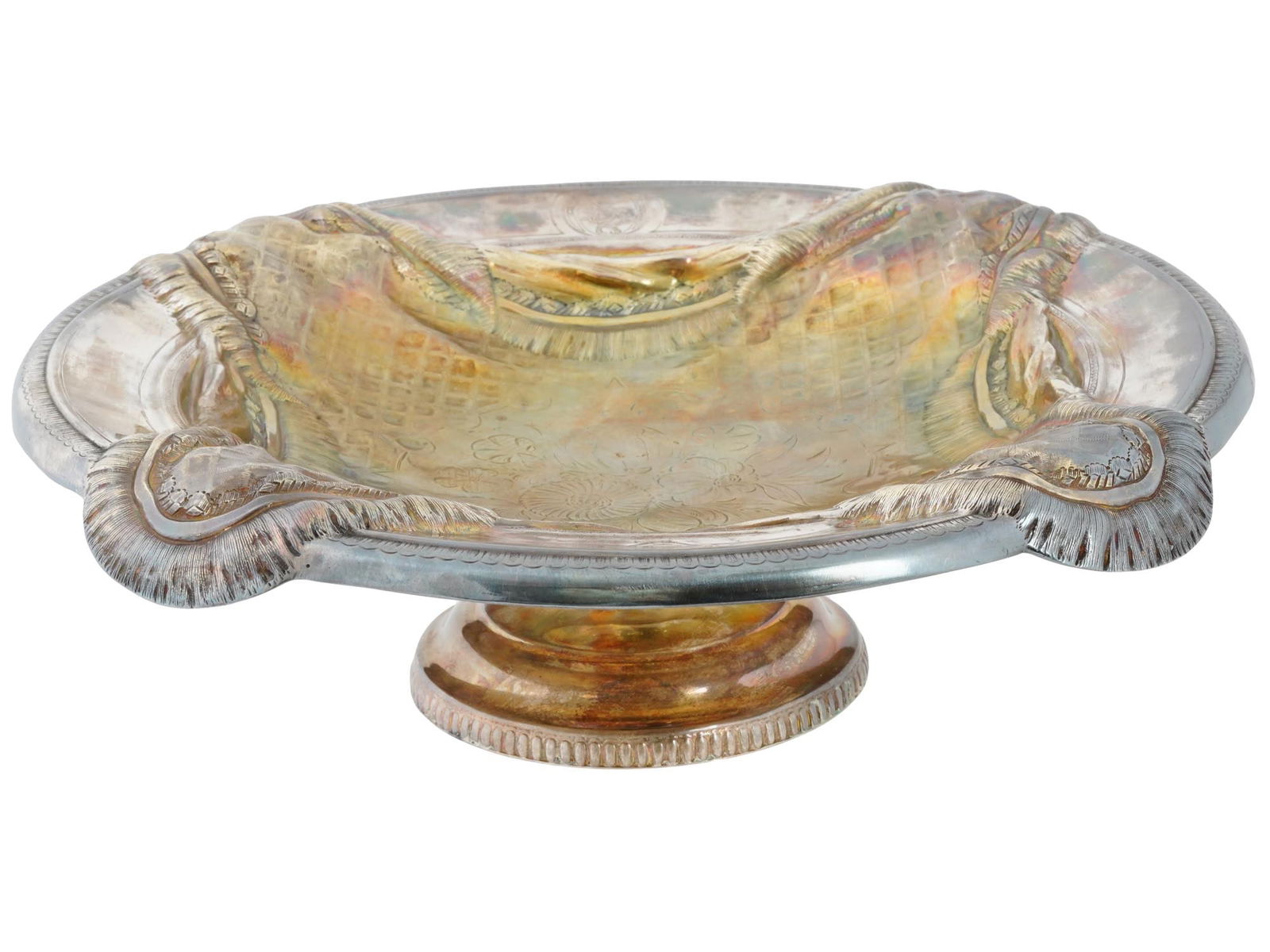 RUSSIAN TROMPE LOEIL 84 GILT SILVER AND GLASS BOWL (1 of 6)