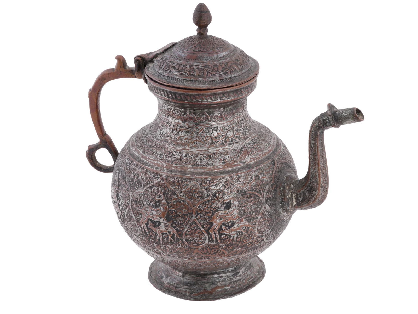 19TH C ANTIQUE ISLAMIC OTTOMAN TURKEY COPPER JUG (1 of 12)