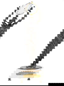 ANTIQUE FRENCH FIGURAL BRONZE MANTEL CLOCK (1 of 10)