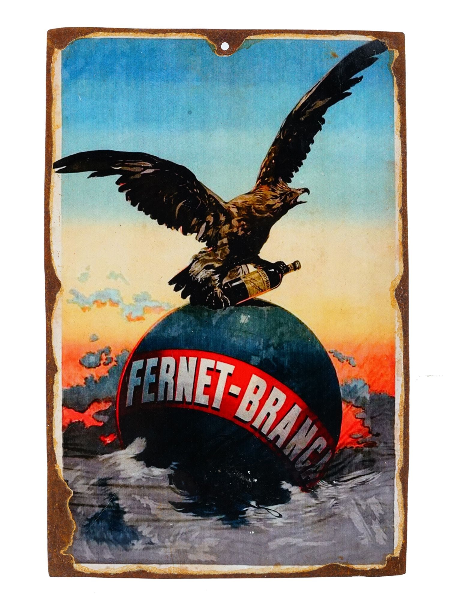 MID CENTURY ITALIAN FERNET BRANCA ADV METAL PLAQUE (1 of 6)
