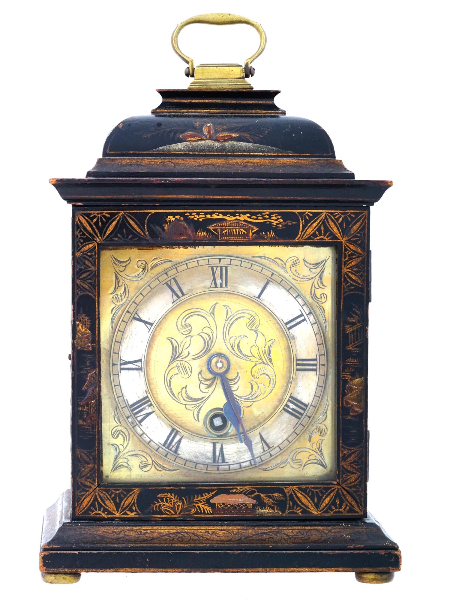 ANTIQUE 19TH C ENGLISH CHINOISERIE BRACKET CLOCK (1 of 12)