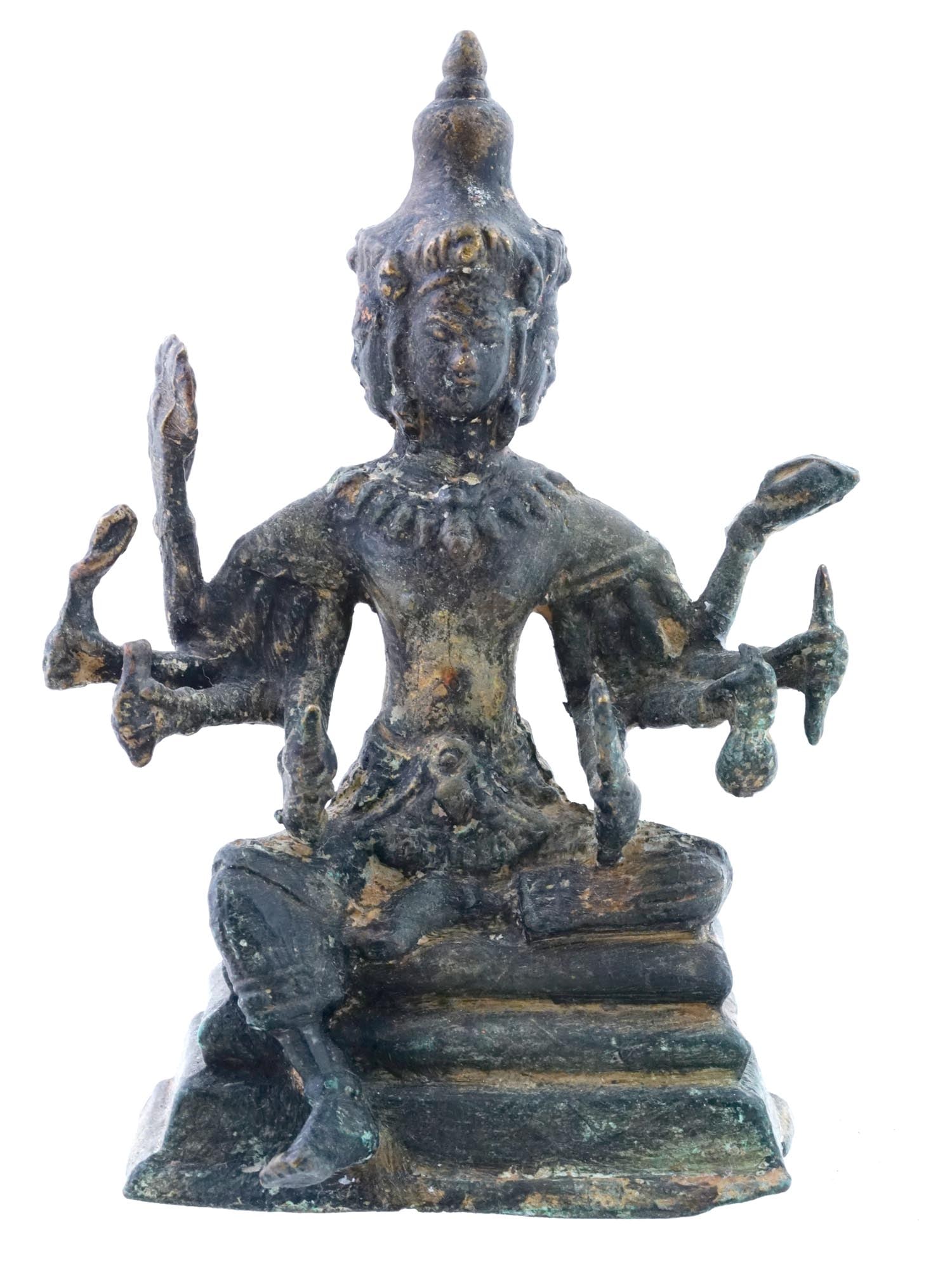 ANTIQUE SOUTHEAST ASIAN BRONZE SITTING BUDDHA FIGURE (1 of 12)