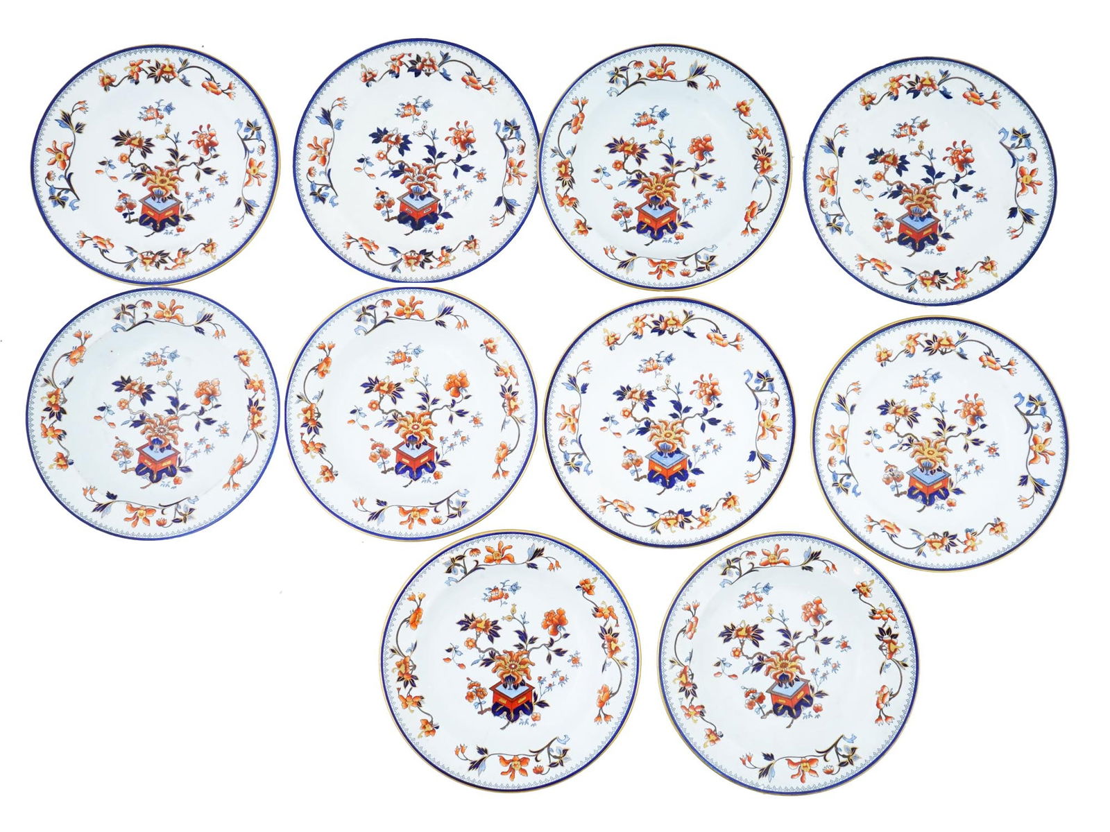 ROYAL WORCESTER IMARI PORCELAIN SERVICE PLATES SET (1 of 12)