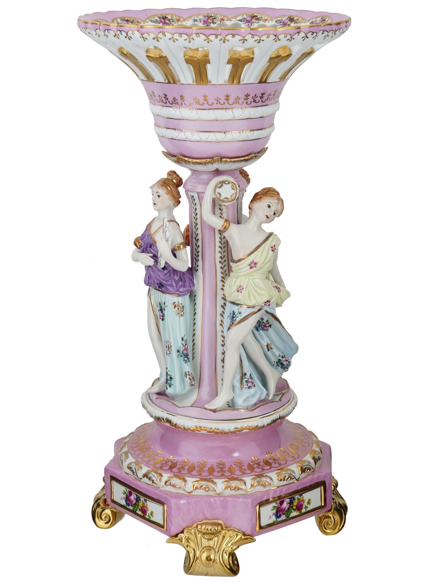 MEISSEN ROCOCO MANNER HAND PAINTED PORCELAIN VASE (1 of 9)