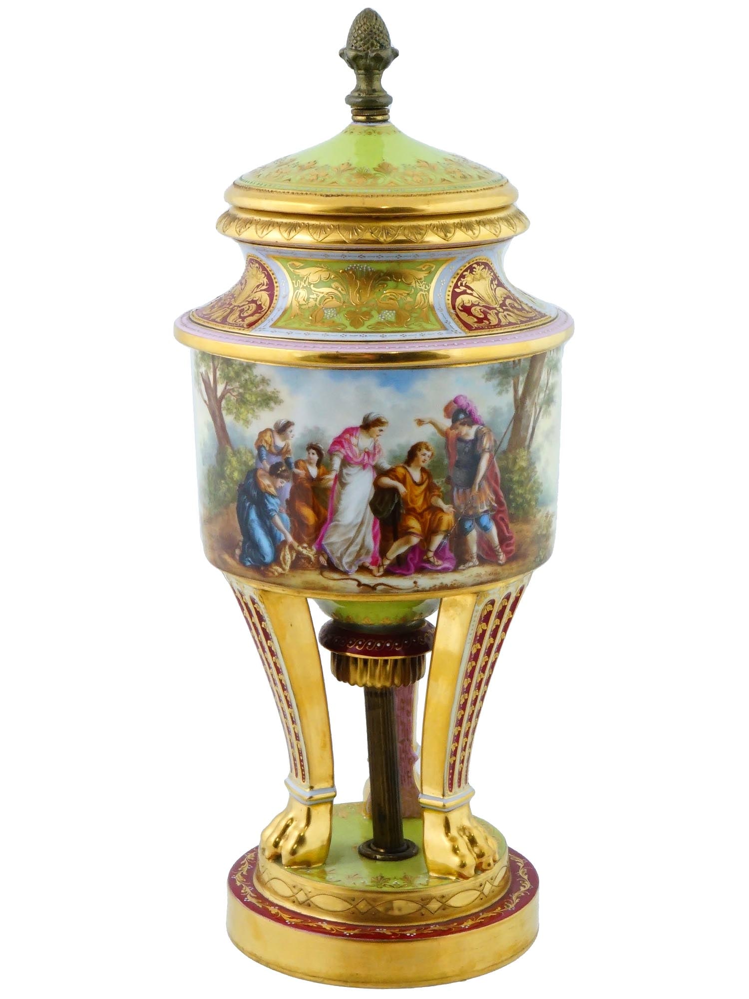 ROYAL VIENNA TRIPOD HAND PAINTED PORCELAIN VASE (1 of 12)