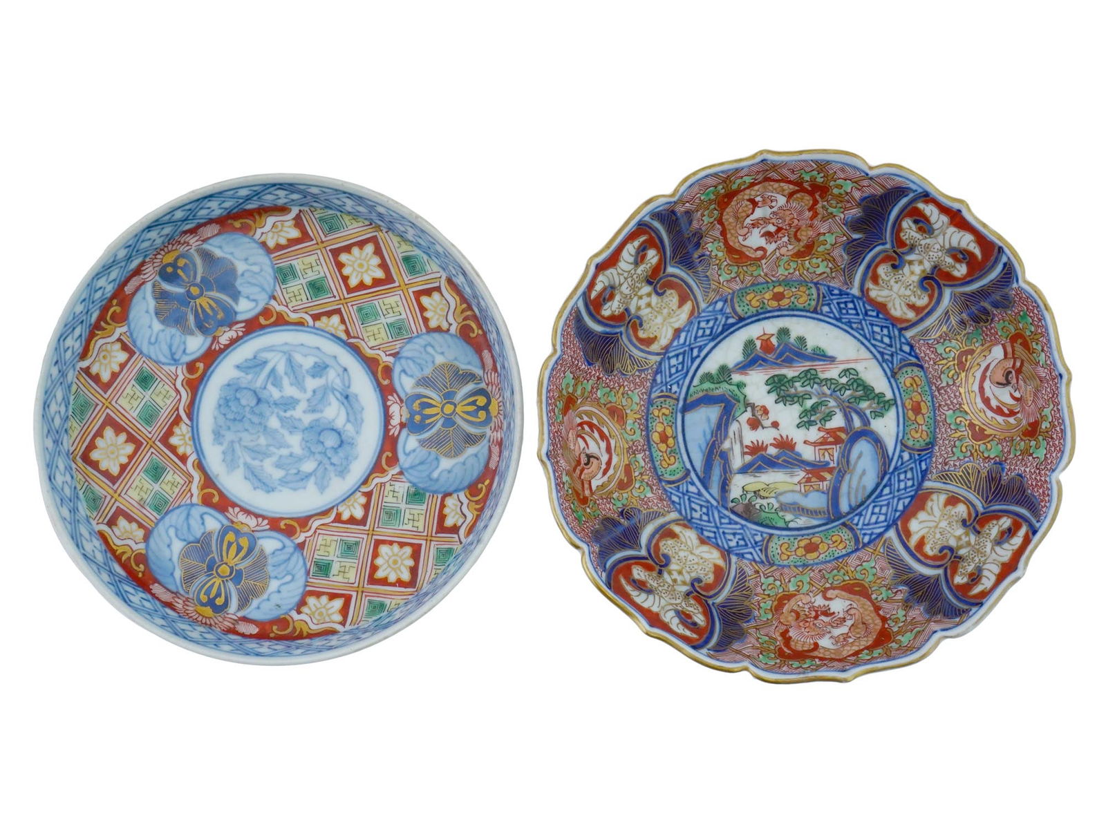 ANTIQUE CHINESE QING IMARI PORCELAIN SERVING BOWLS (1 of 10)