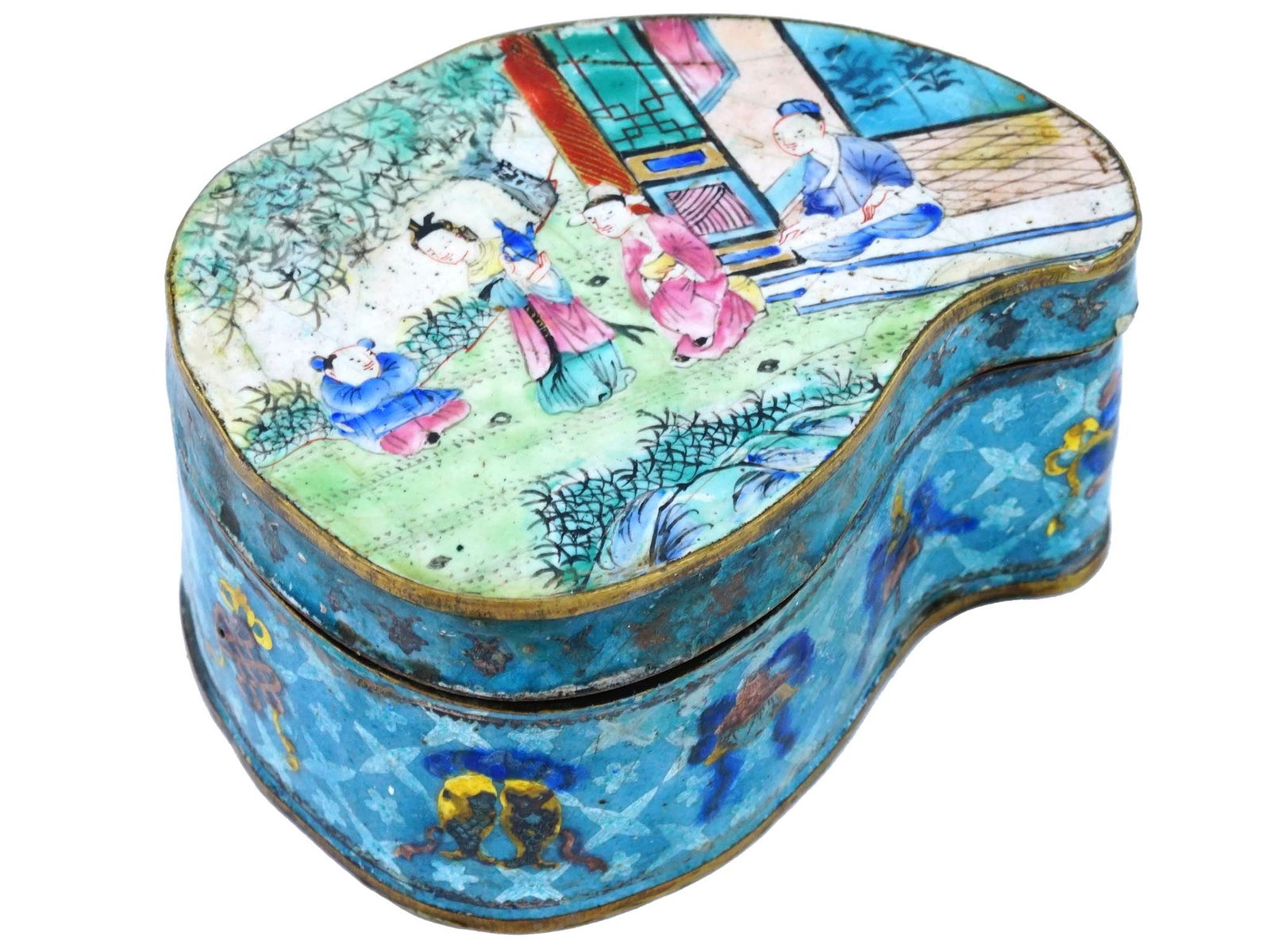 ANTIQUE CHINESE QING DYNASTY CANTON ENAMEL BOX (1 of 9)
