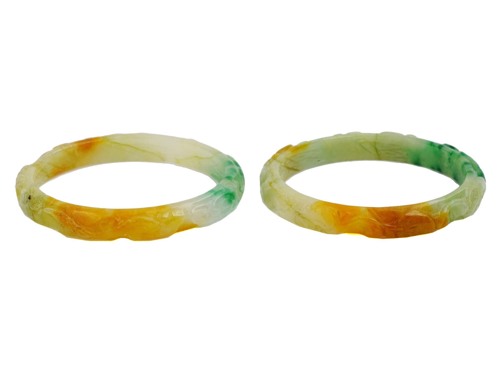 CHINESE HAND CARVED JADE BANGLE BRACELETS AMULETS (1 of 6)