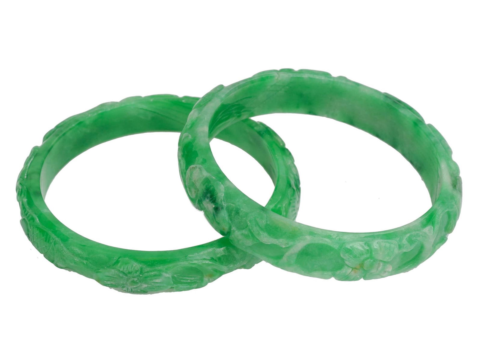 CHINESE HAND CARVED JADE BANGLE BRACELETS AMULETS (1 of 5)