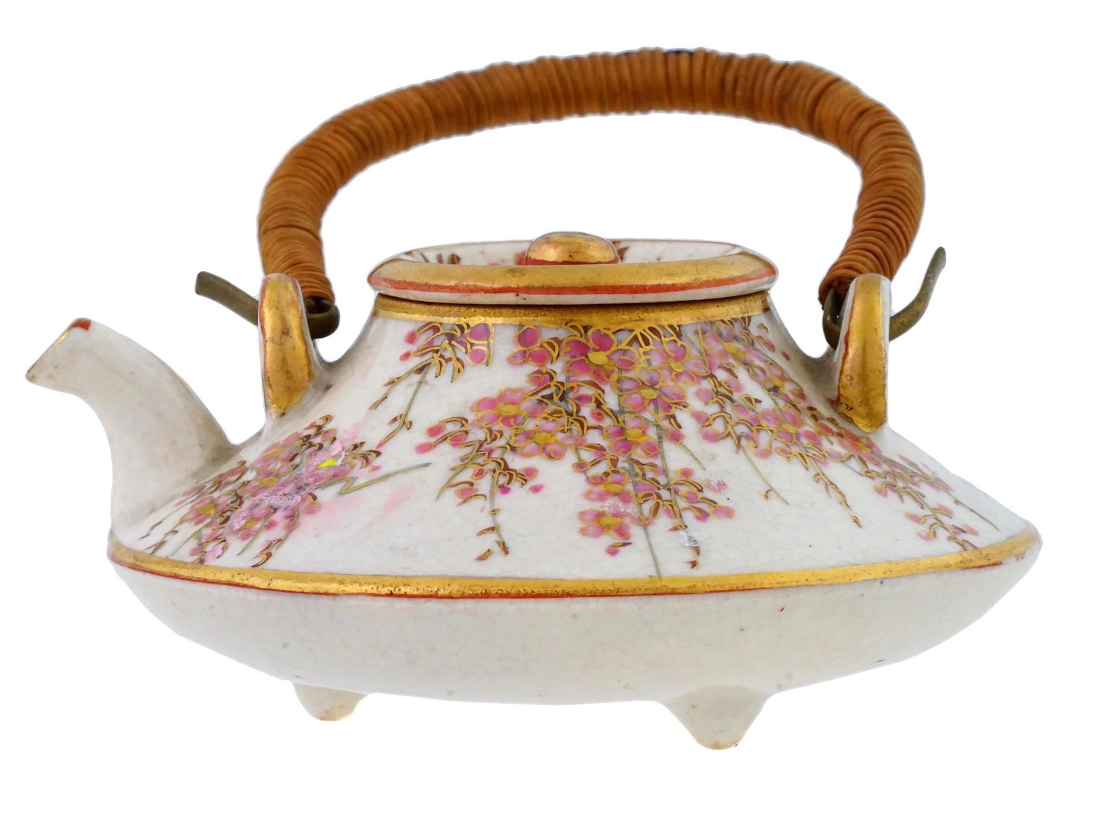 ANTIQUE JAPANESE MEIJI SATSUMA POTTERY TEA POT (1 of 11)