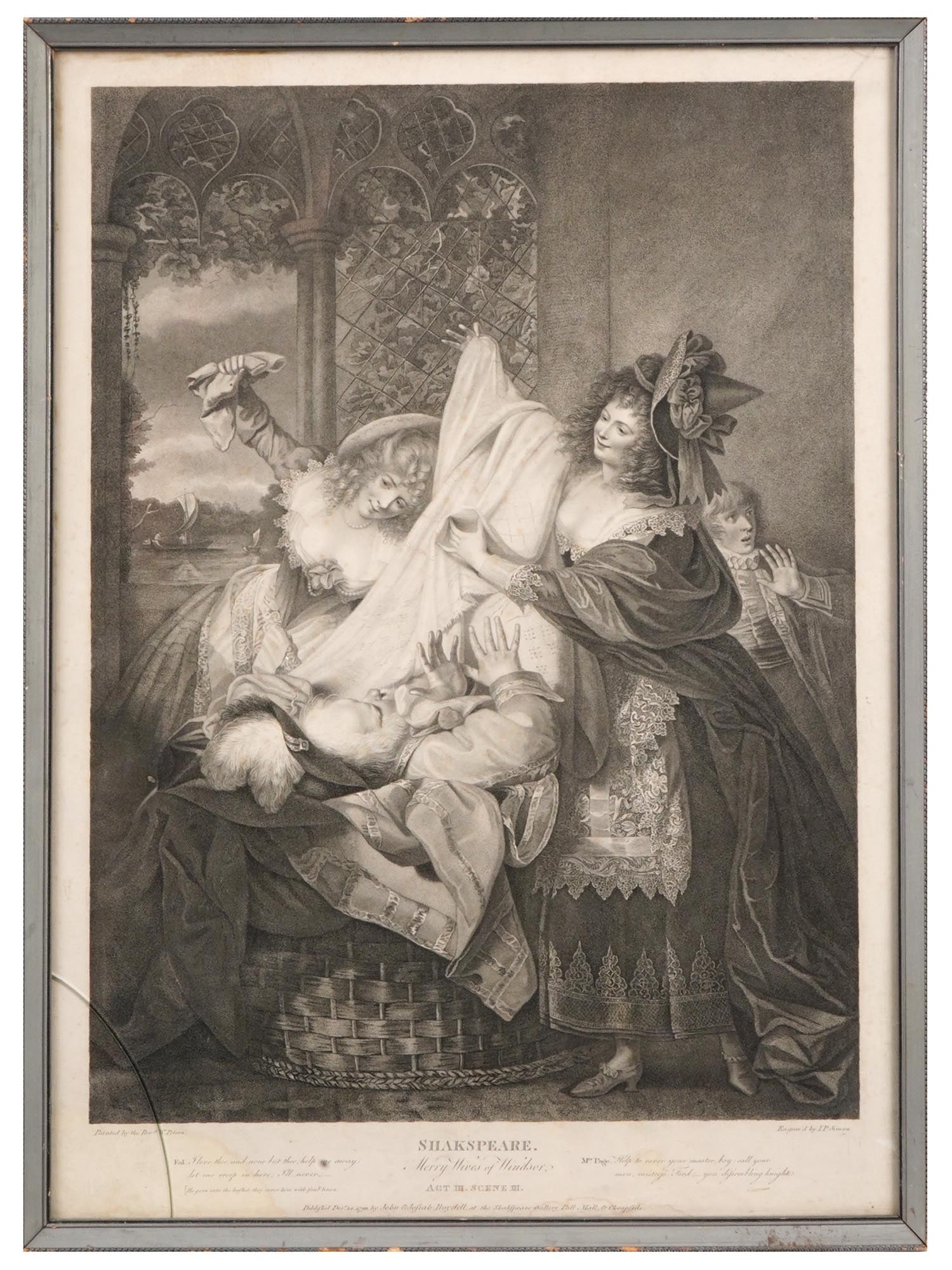 ANTIQUE ENGLISH ENGRAVING MERRY WIVES OF WINDSOR (1 of 8)