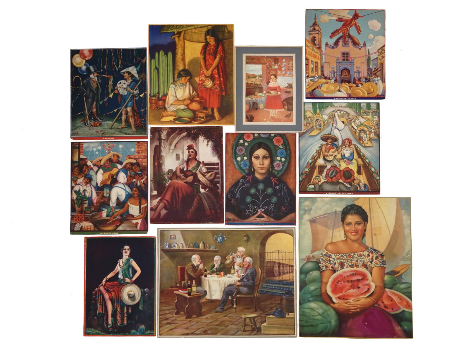 COLLECTION OF MID 20TH CEN MEXICAN COLOR ART PRINTS (1 of 11)