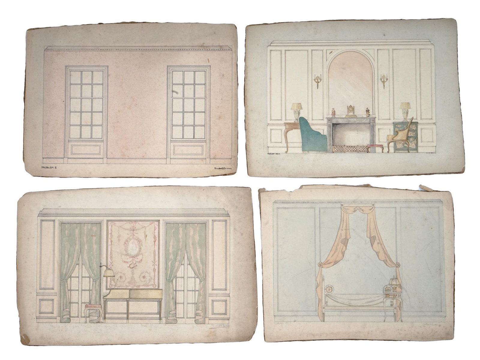 ANTIQUE INTERIOR DESIGN ENGRAVINGS BY ELIZABETH BROWN (1 of 12)