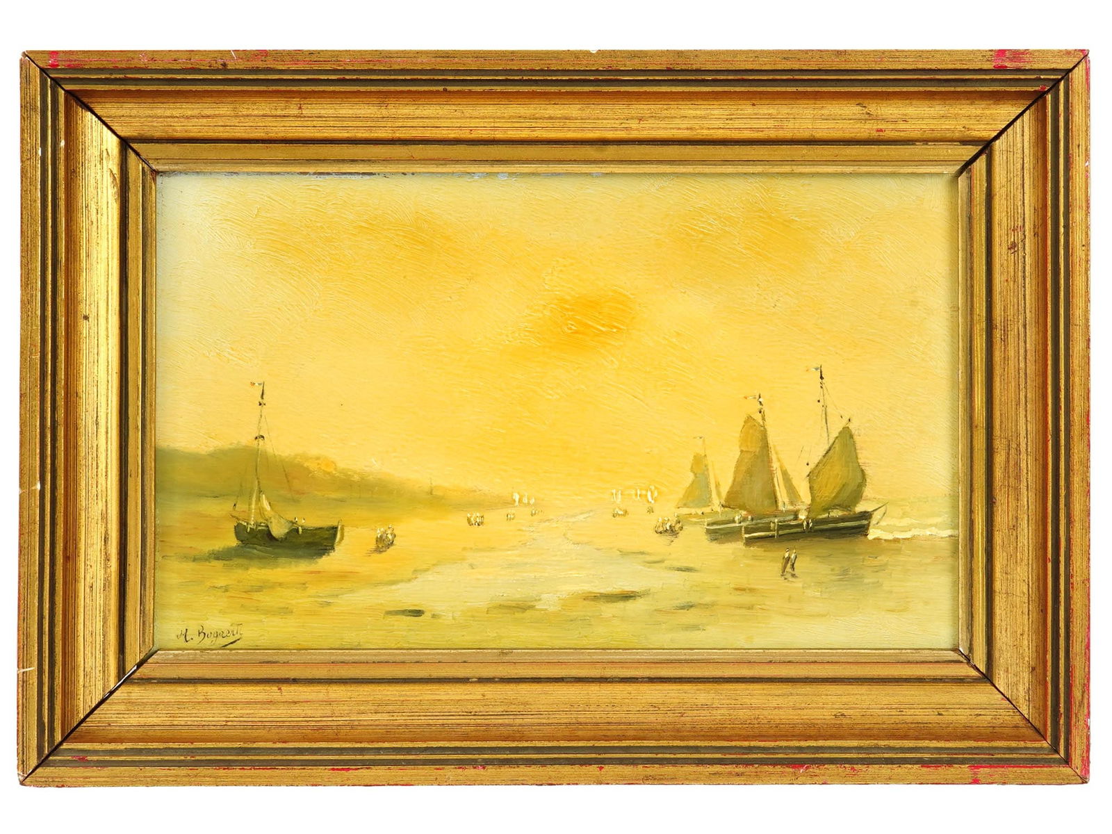 MID CENTURY SEASCAPE OIL PAINTING BY M. BOGAERTS (1 of 4)