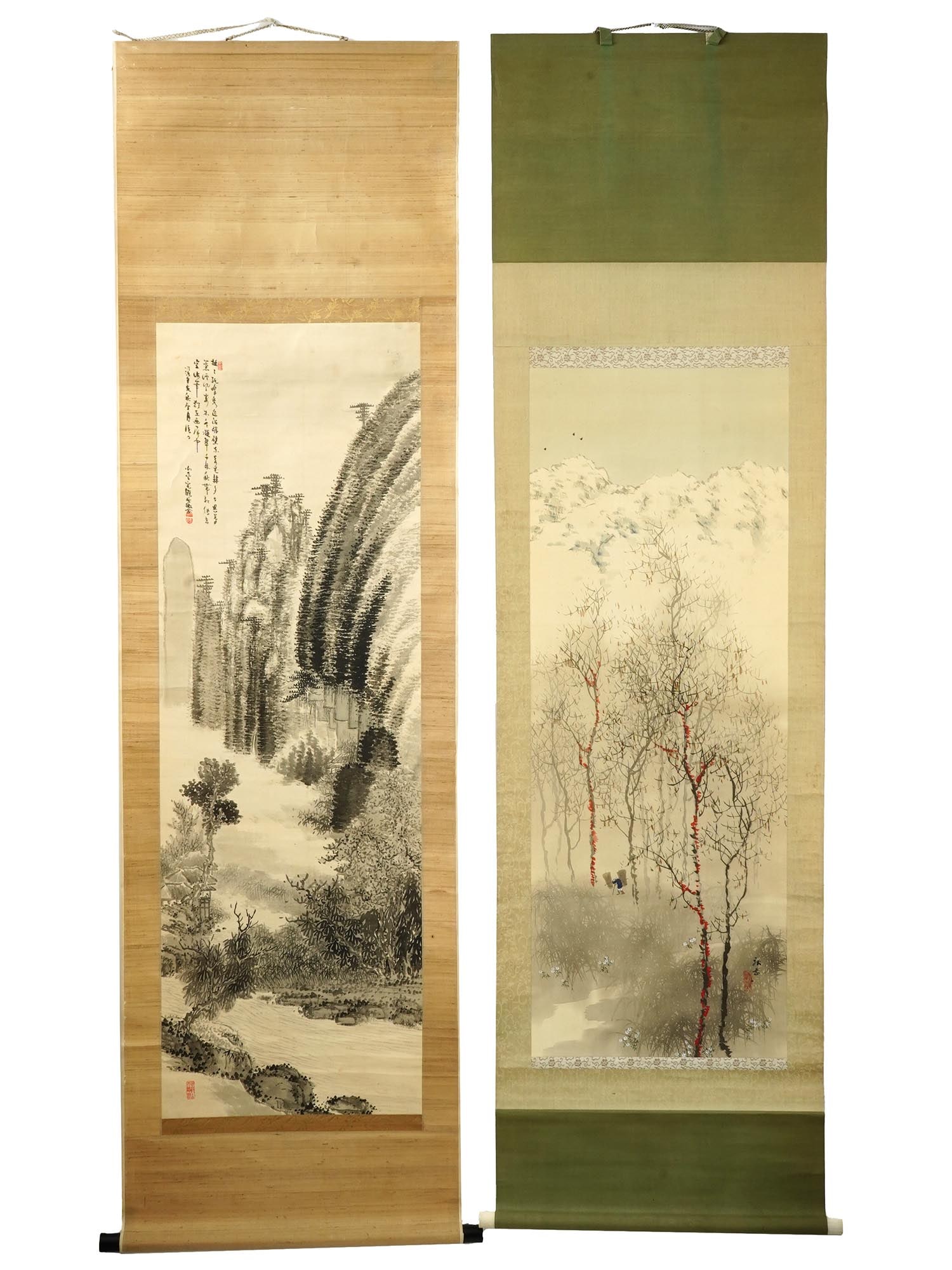 CHINESE LANDSCAPE HANGING SCROLL PAINTINGS SIGNED (1 of 6)