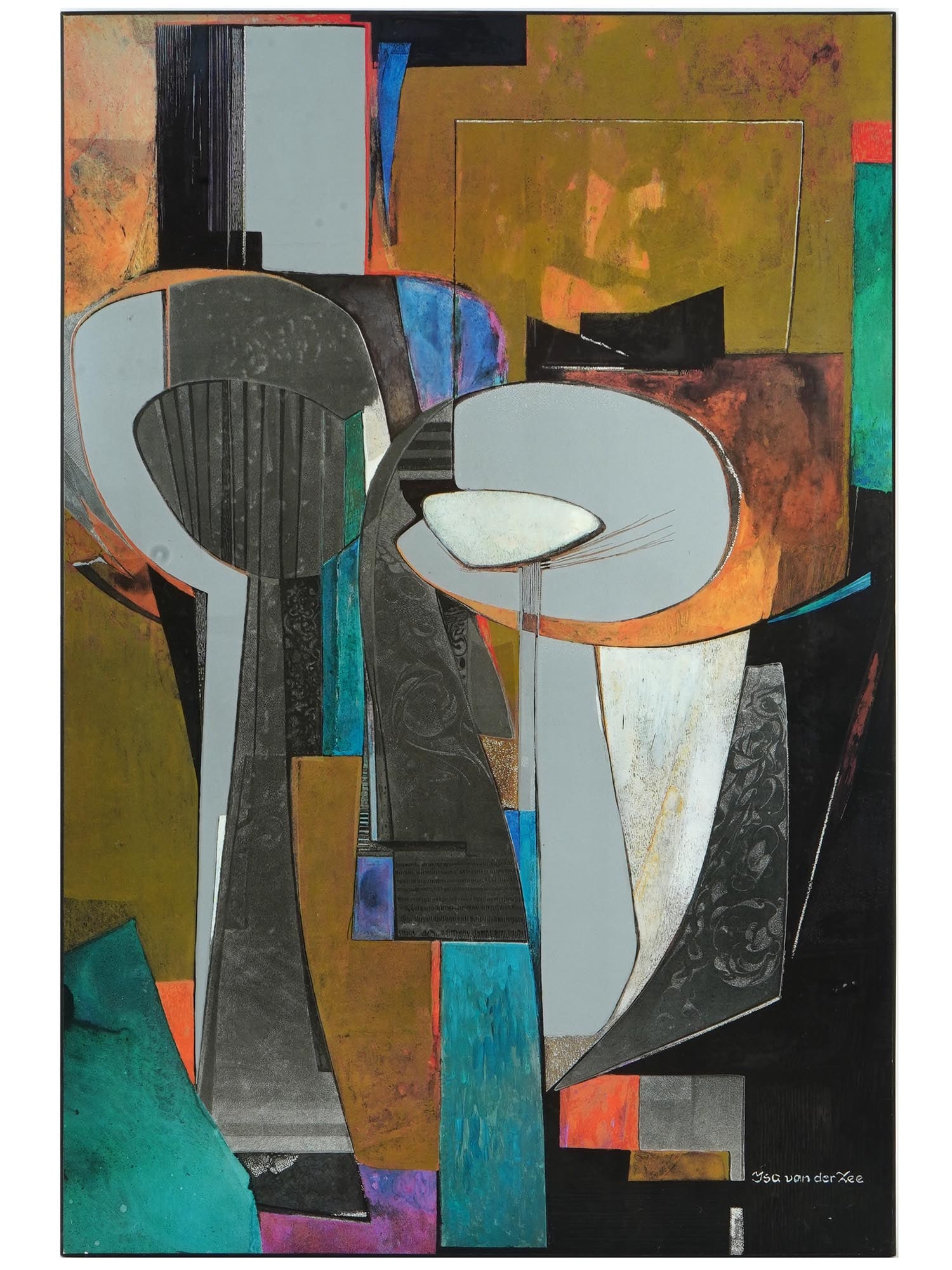 DUTCH ABSTRACT MIXED MEDIA PAINTING BY ISA VAN DER ZEE (1 of 7)