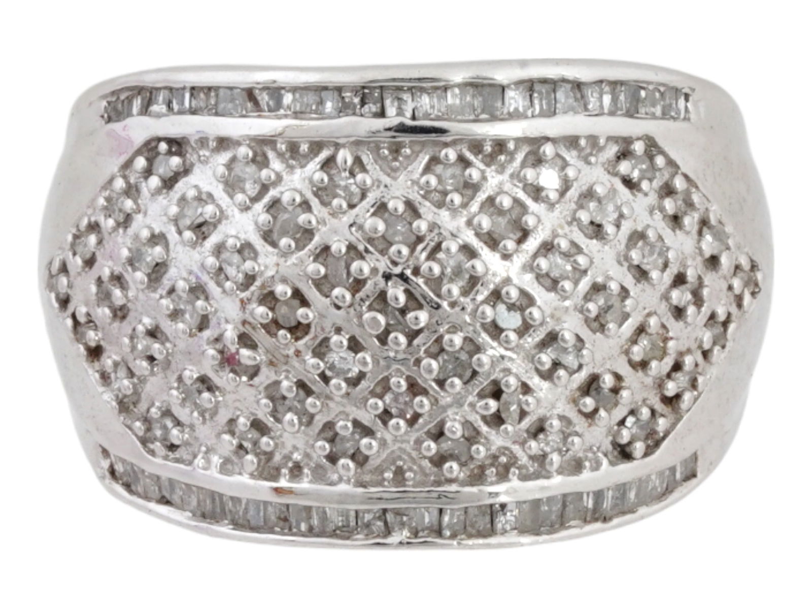 MALE 925 STERLING SILVER AND DIAMONDS CHUNKY RING (1 of 5)
