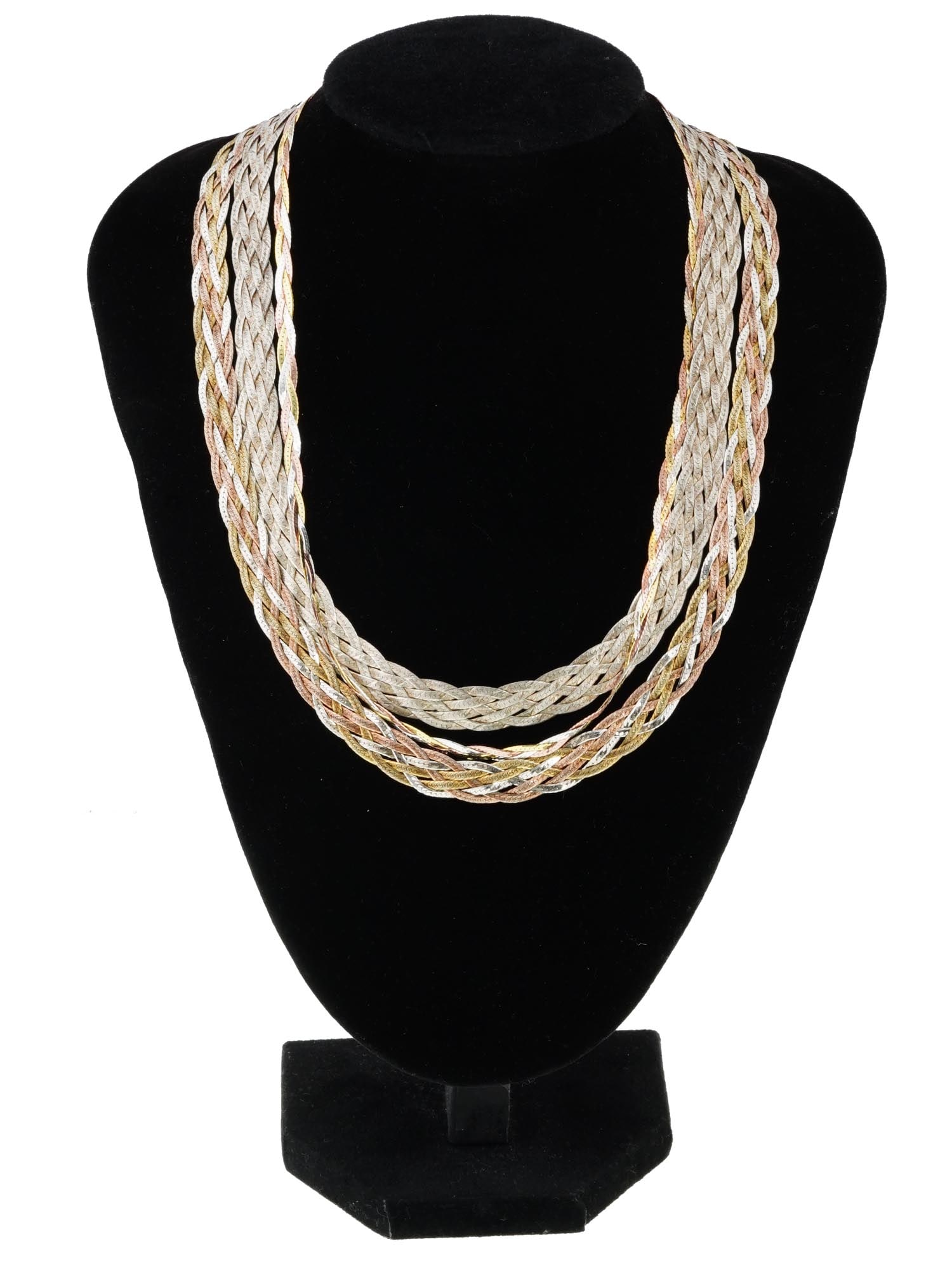 LOT OF ITALIAN 925 STERLING SILVER BRAID NECKLACES (1 of 5)