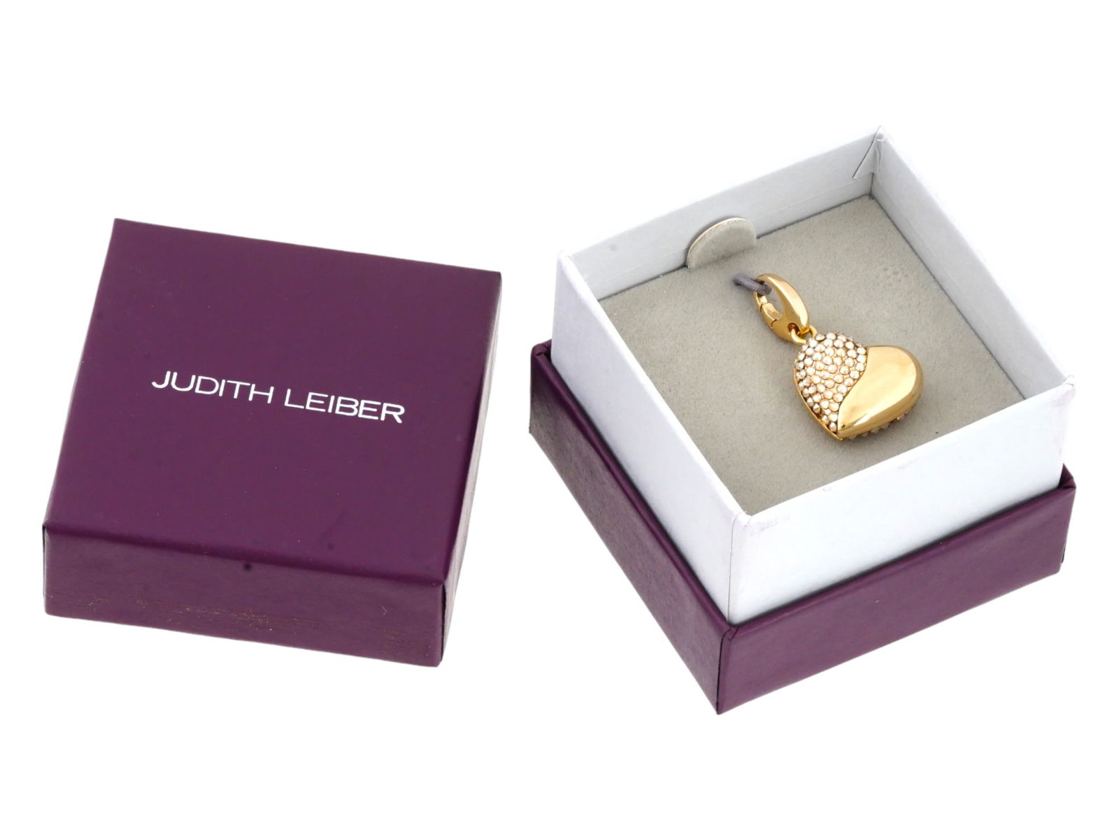 JUDITH LEIBER GILT STERLING SILVER AMOUR PENDANT IOB (1 of 8)