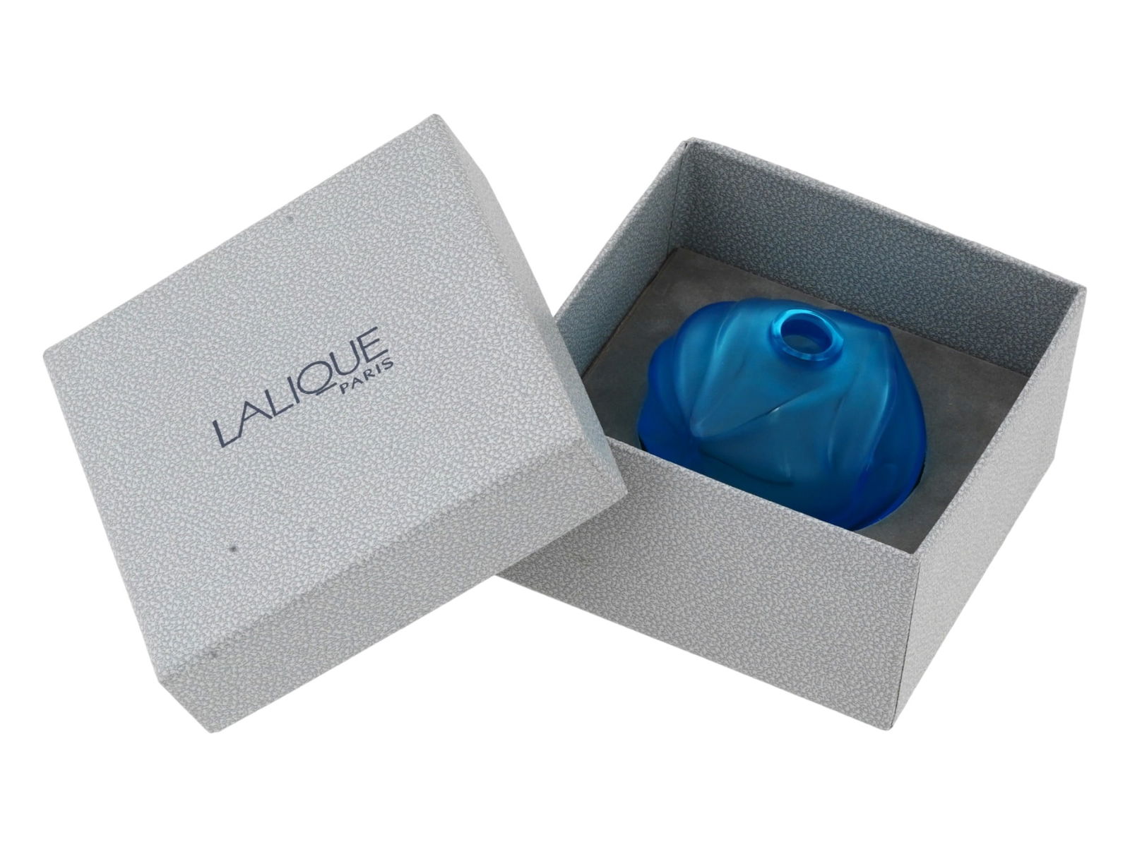 LALIQUE CRYSTAL ROYAL PALM FROSTED GLASS VASE IOB (1 of 10)