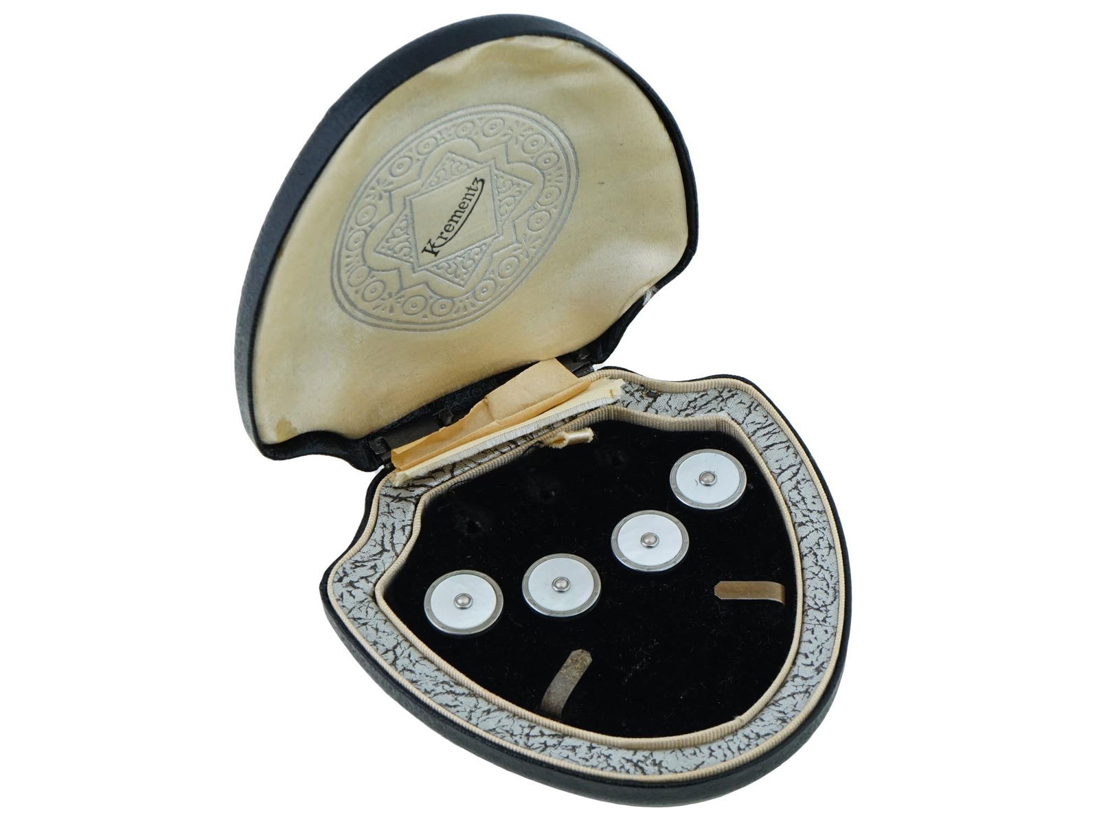 KREMENTZ MOTHER OF PEARL DRESS SUITE BUTTON SET IOB (1 of 8)